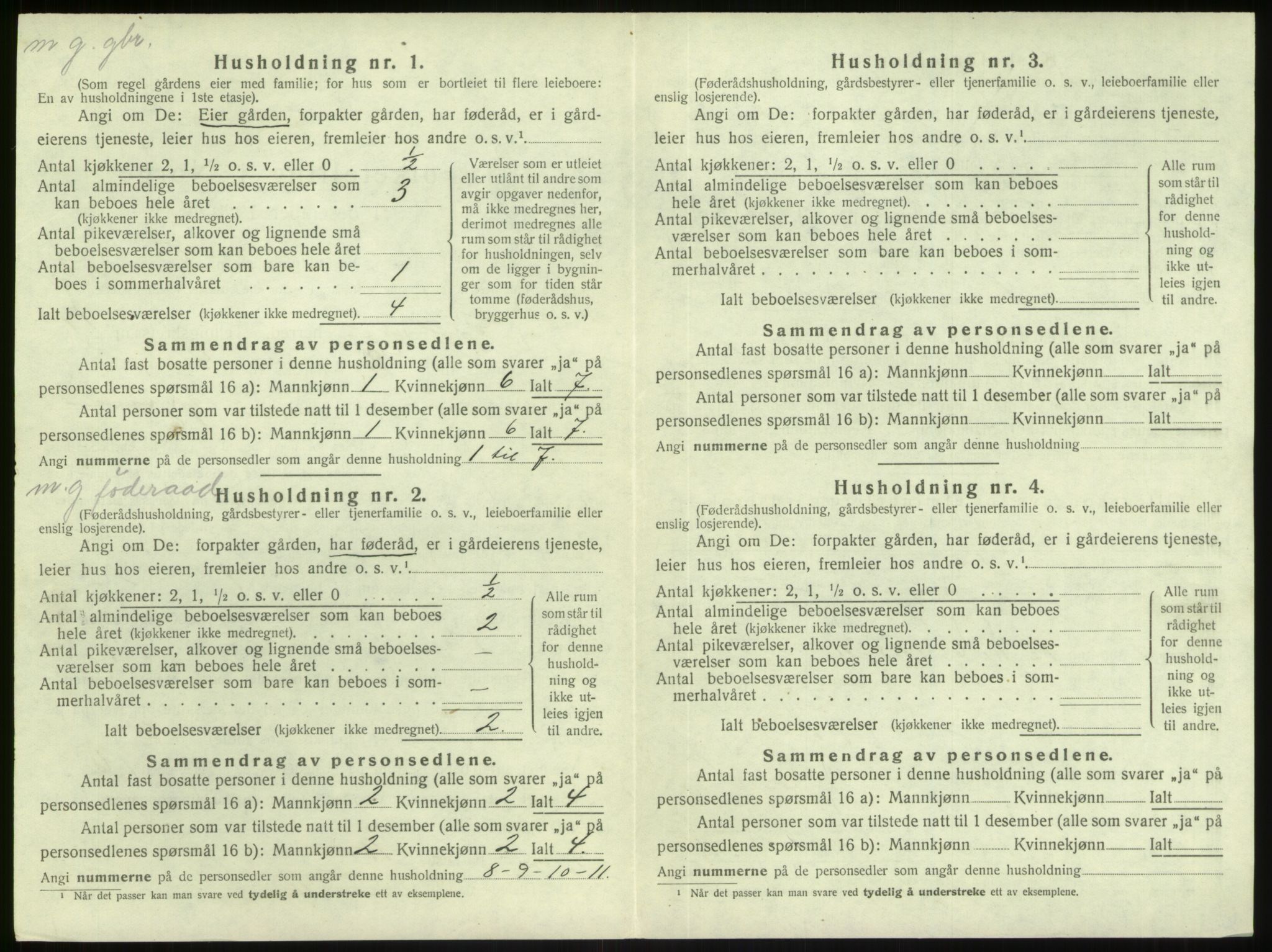 SAB, 1920 census for Gulen, 1920, p. 892