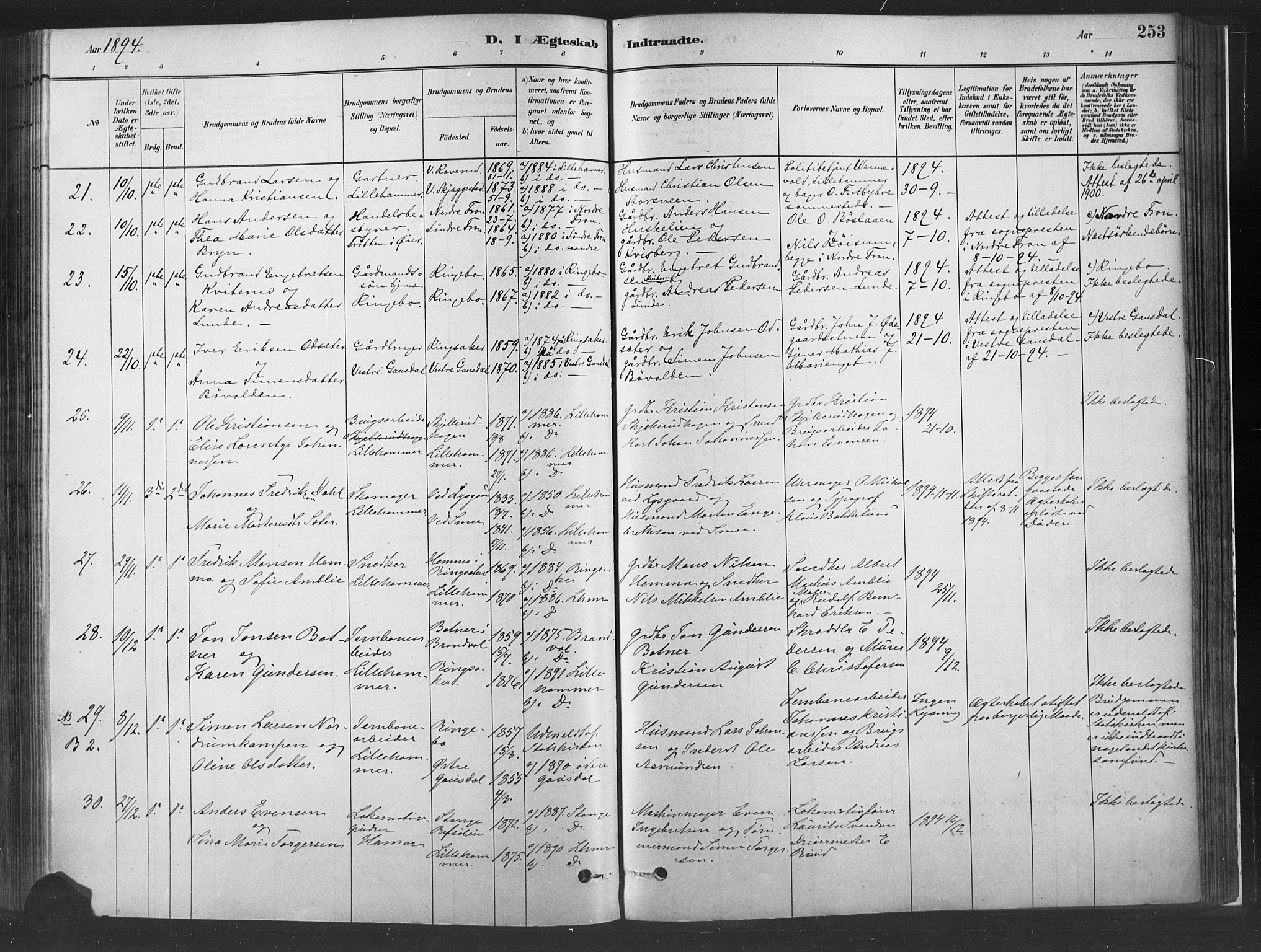 Fåberg prestekontor, SAH/PREST-086/H/Ha/Haa/L0010: Parish register (official) no. 10, 1879-1900, p. 253