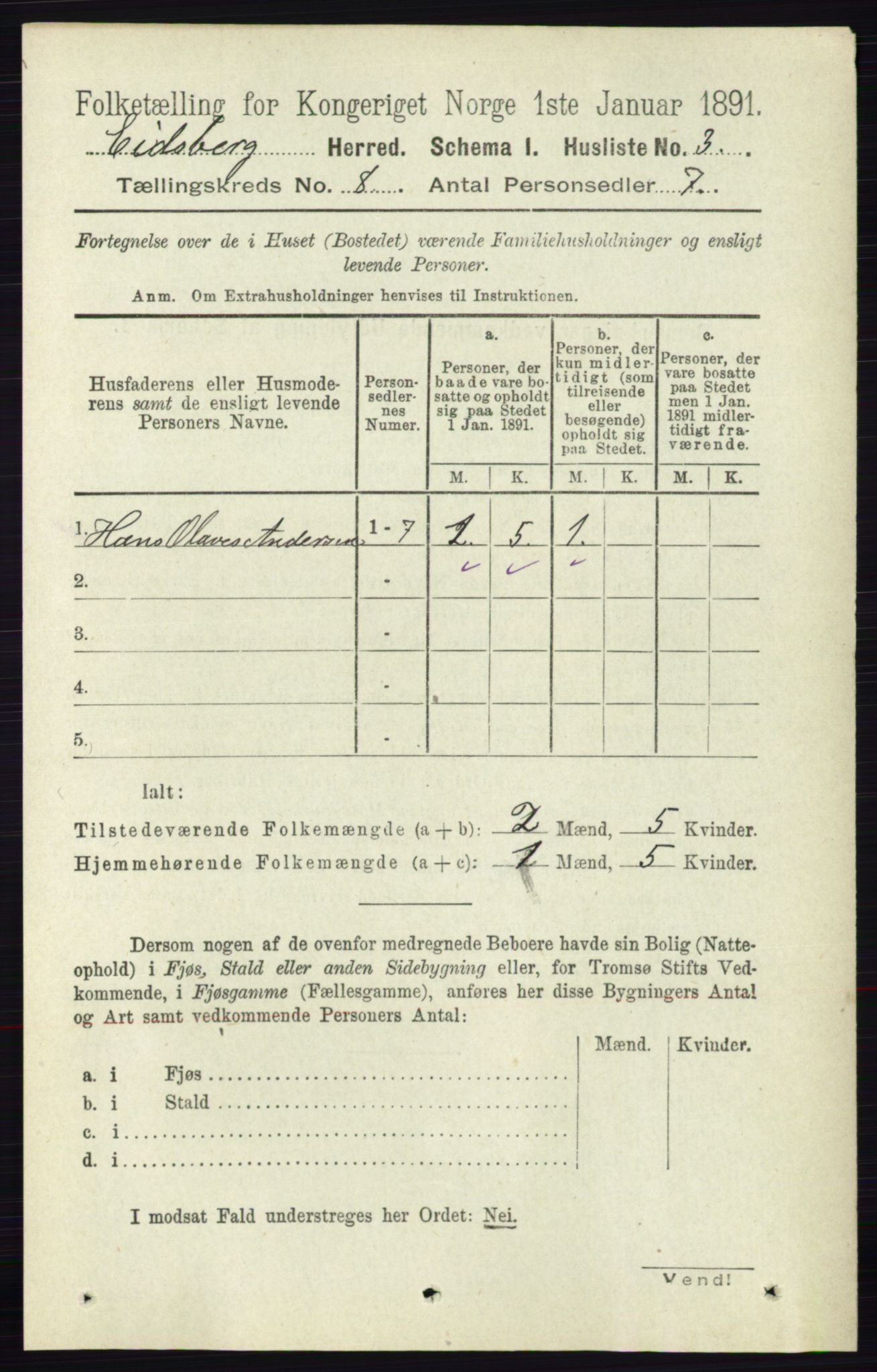 RA, 1891 census for 0125 Eidsberg, 1891, p. 4552