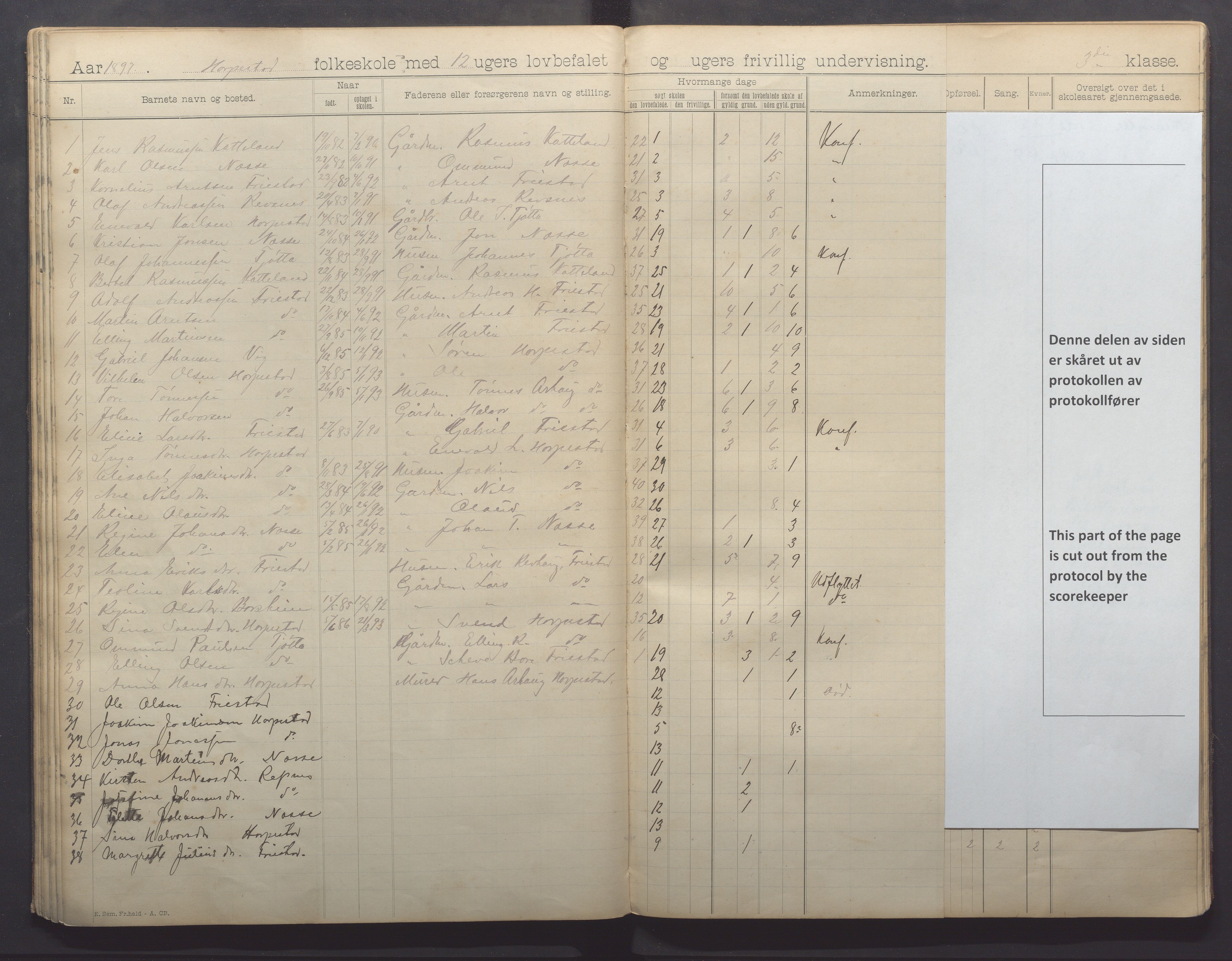 Klepp kommune - Tu og Horpestad skule, IKAR/K-100298/H/L0001: Skoleprotokoll, 1892-1898, p. 37