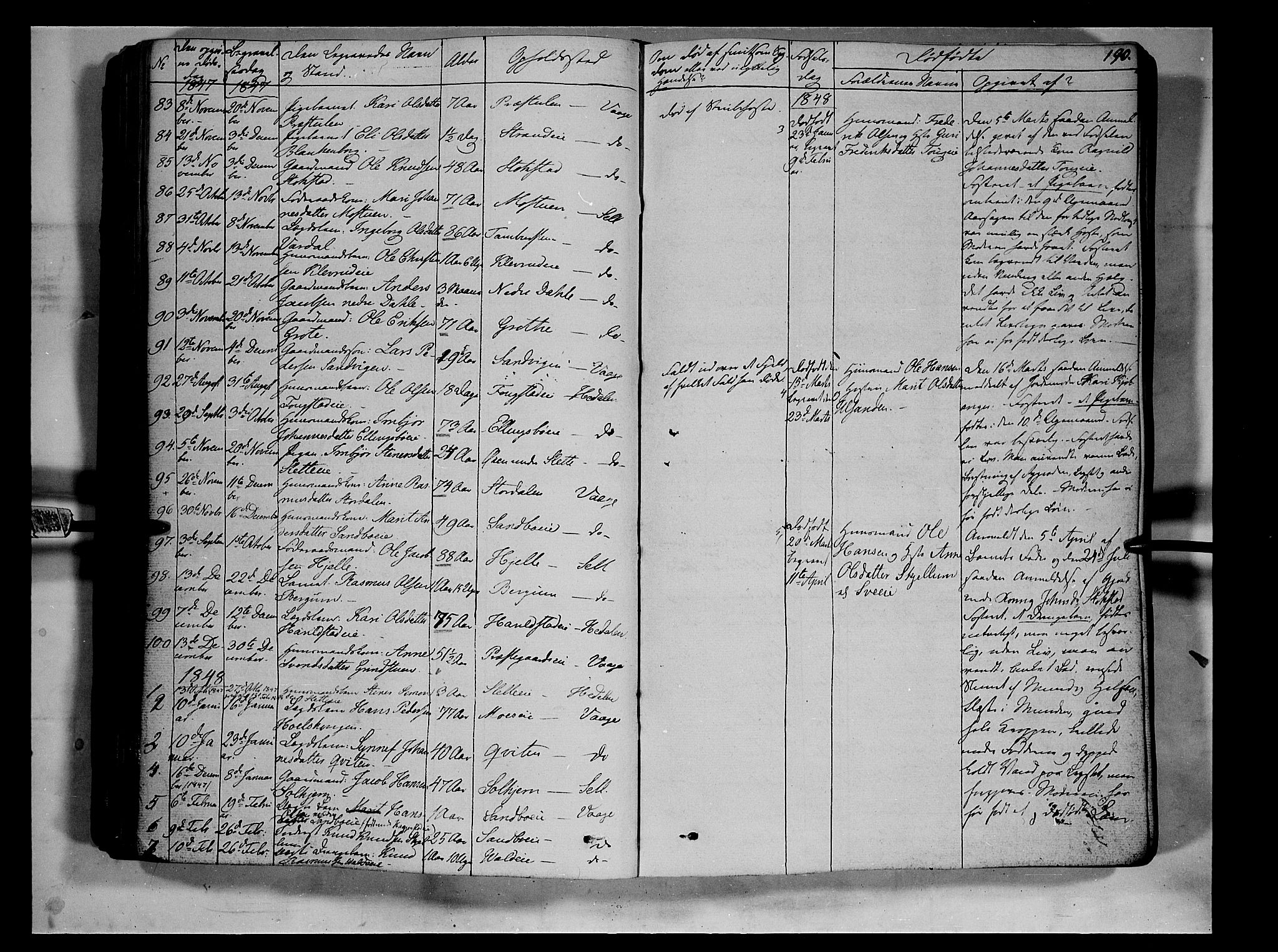 Vågå prestekontor, AV/SAH-PREST-076/H/Ha/Haa/L0005: Parish register (official) no. 5 /1, 1842-1856, p. 190