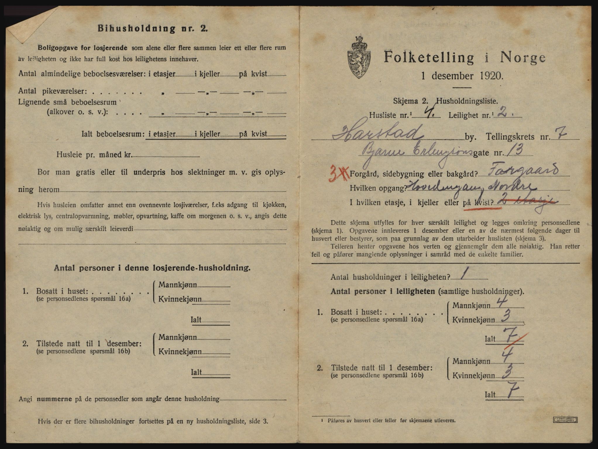 SATØ, 1920 census for Harstad, 1920, p. 2023