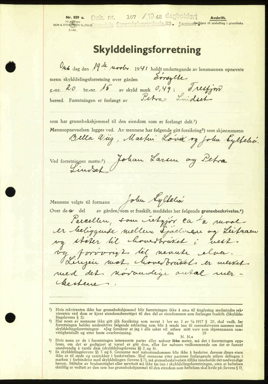 Romsdal sorenskriveri, AV/SAT-A-4149/1/2/2C: Mortgage book no. A11, 1941-1942, Diary no: : 167/1942