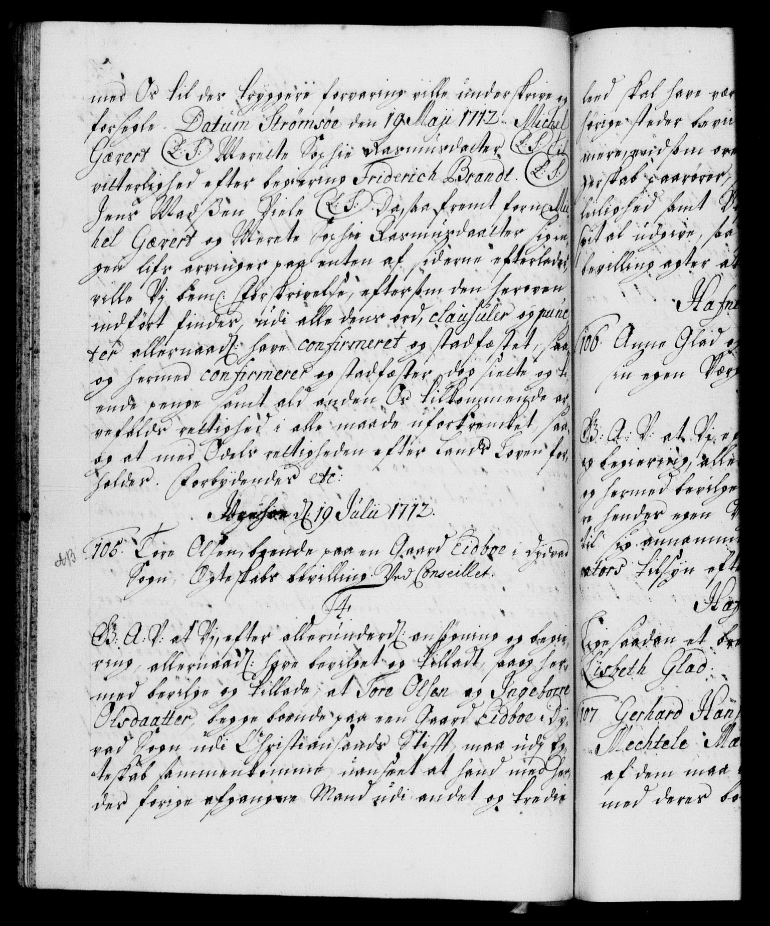 Danske Kanselli 1572-1799, AV/RA-EA-3023/F/Fc/Fca/Fcaa/L0021: Norske registre, 1712-1715, p. 54b