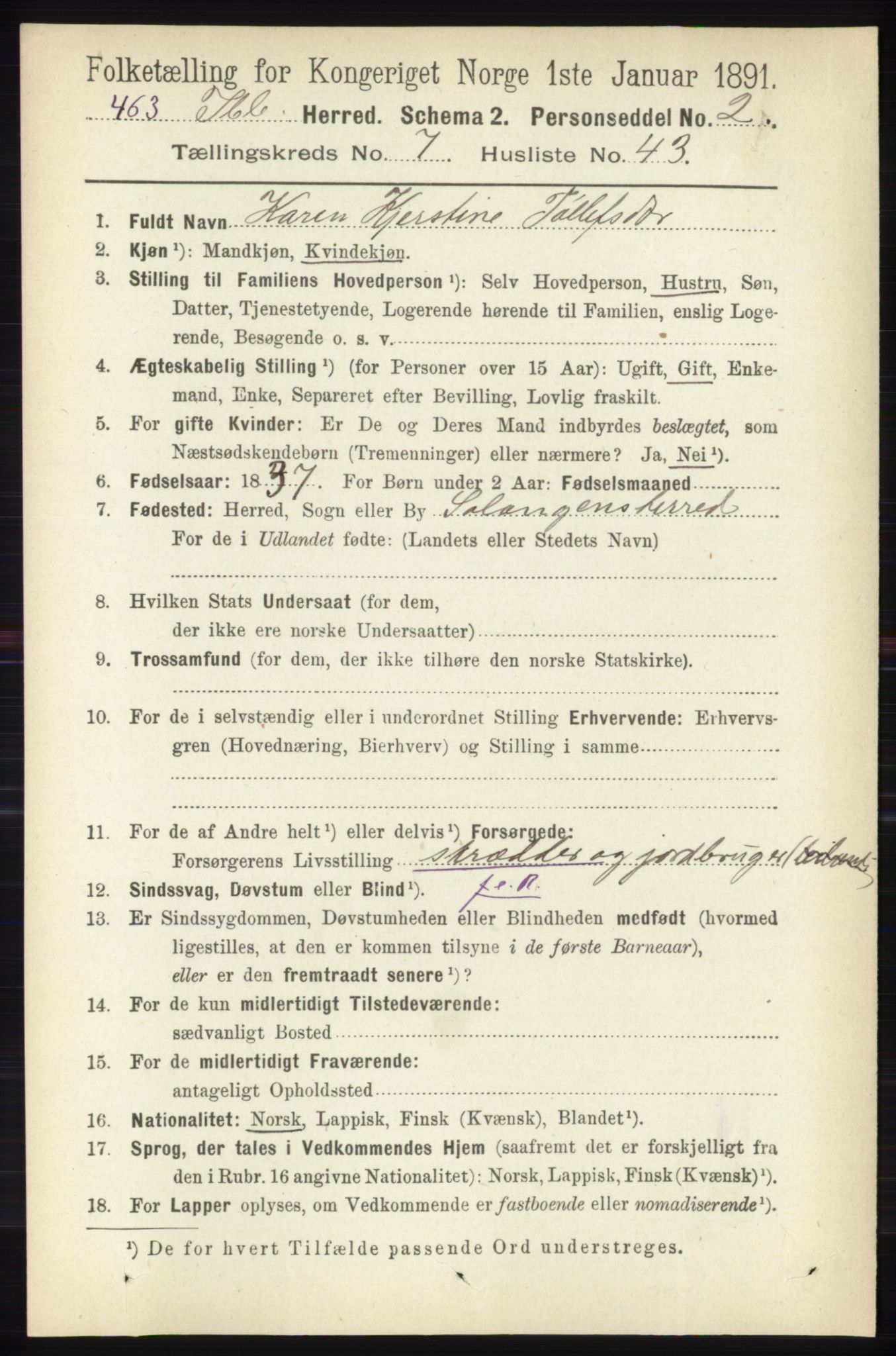 RA, 1891 census for 1917 Ibestad, 1891, p. 4475