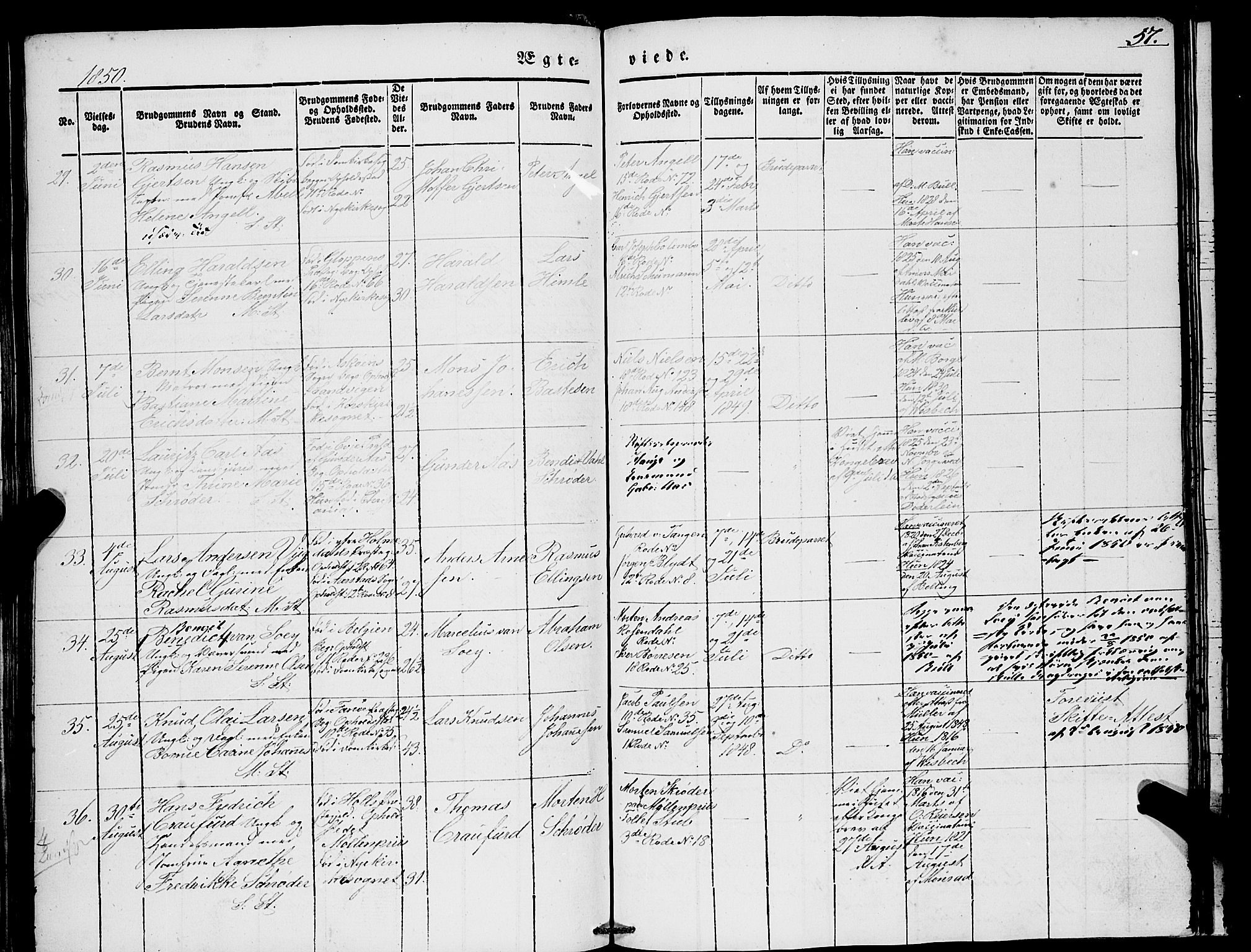 Domkirken sokneprestembete, SAB/A-74801/H/Haa/L0033: Parish register (official) no. D 1, 1841-1853, p. 57