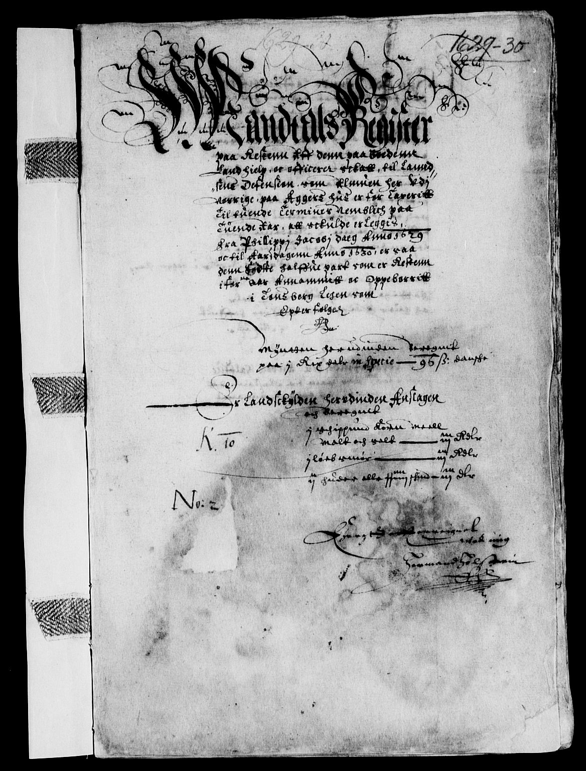 Rentekammeret inntil 1814, Reviderte regnskaper, Lensregnskaper, AV/RA-EA-5023/R/Rb/Rbo/L0010: Tønsberg len, 1628-1630