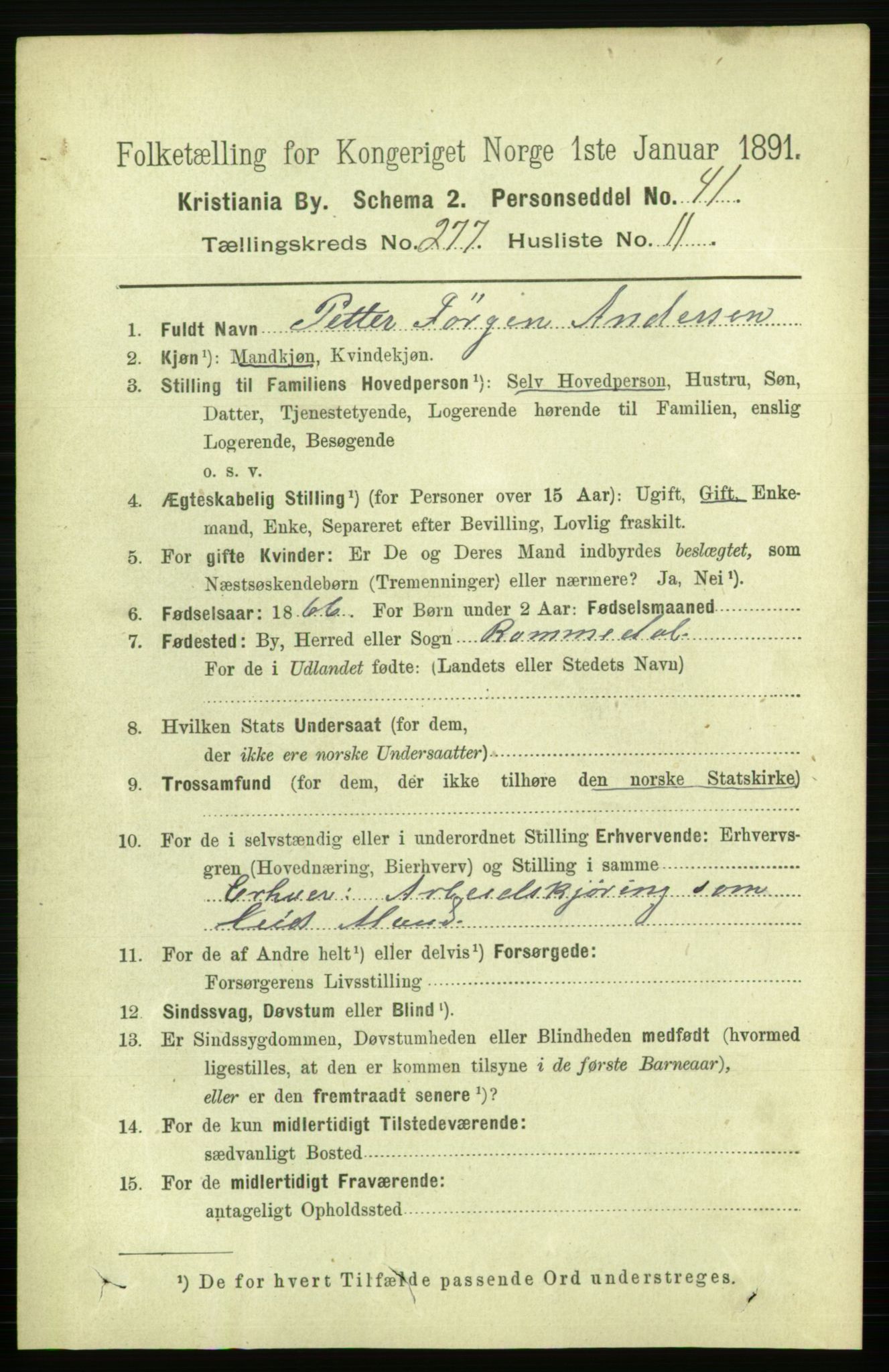 RA, 1891 census for 0301 Kristiania, 1891, p. 168265