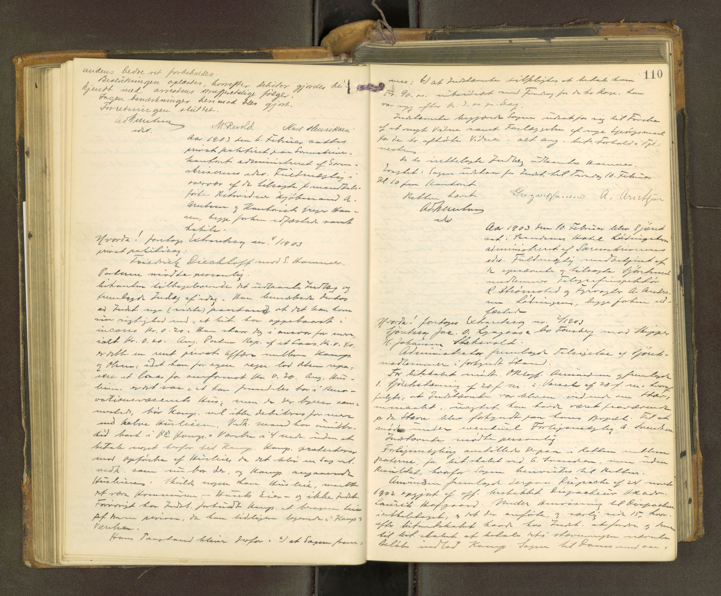 Steigen og Ofoten sorenskriveri, AV/SAT-A-0030/1/1/1E/L0003: Forhandlinger, 1899-1910, p. 109b-110a