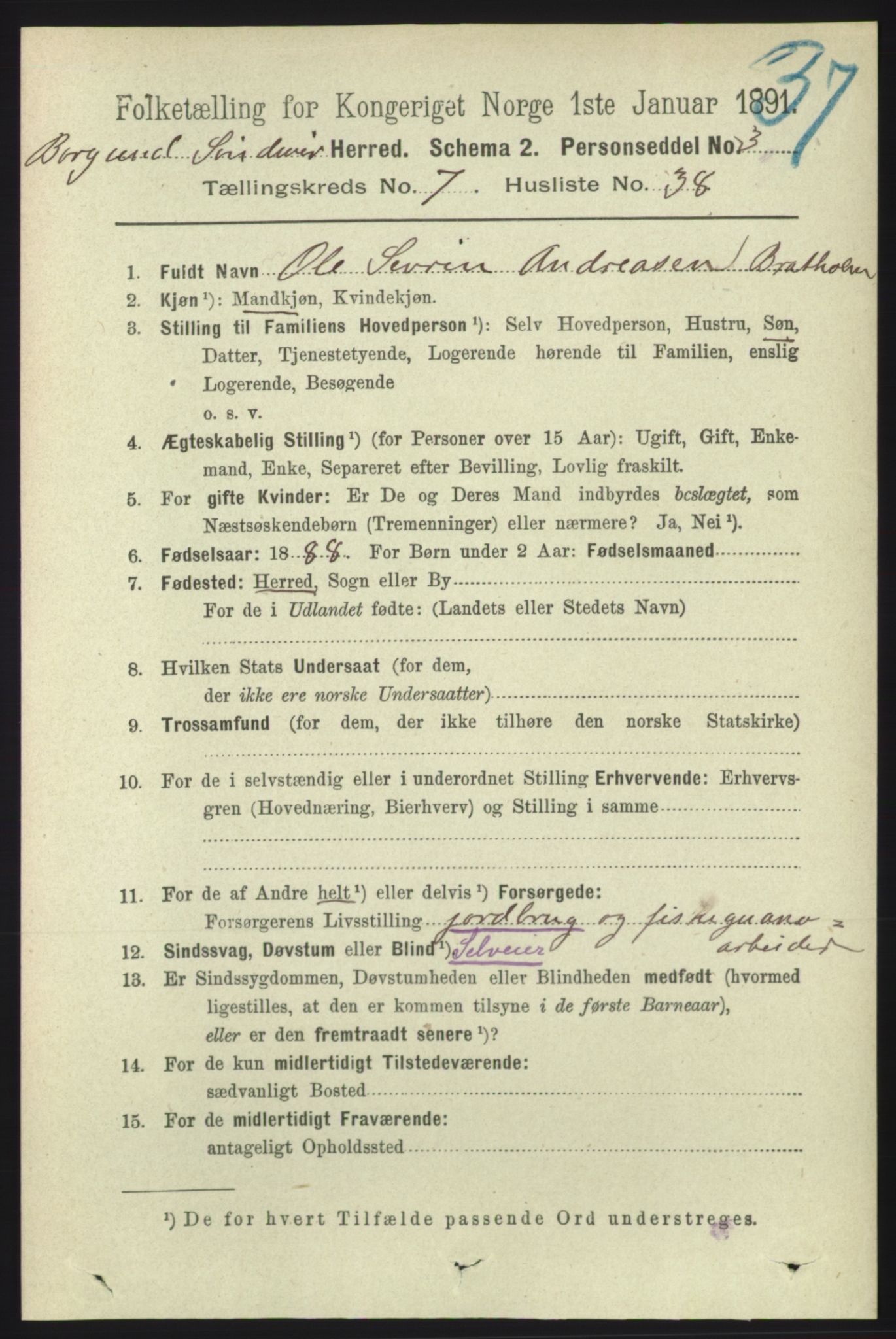 RA, 1891 census for 1531 Borgund, 1891, p. 2102