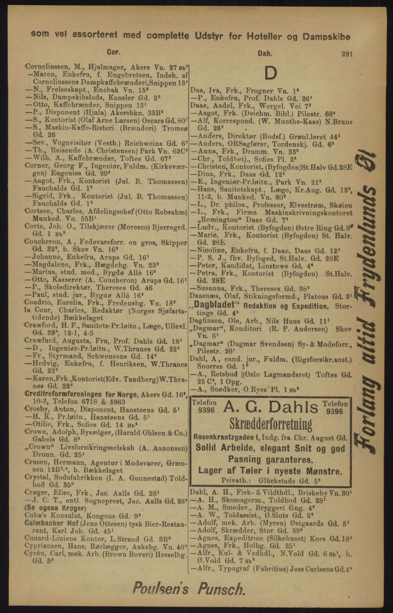 Kristiania/Oslo adressebok, PUBL/-, 1905, p. 291