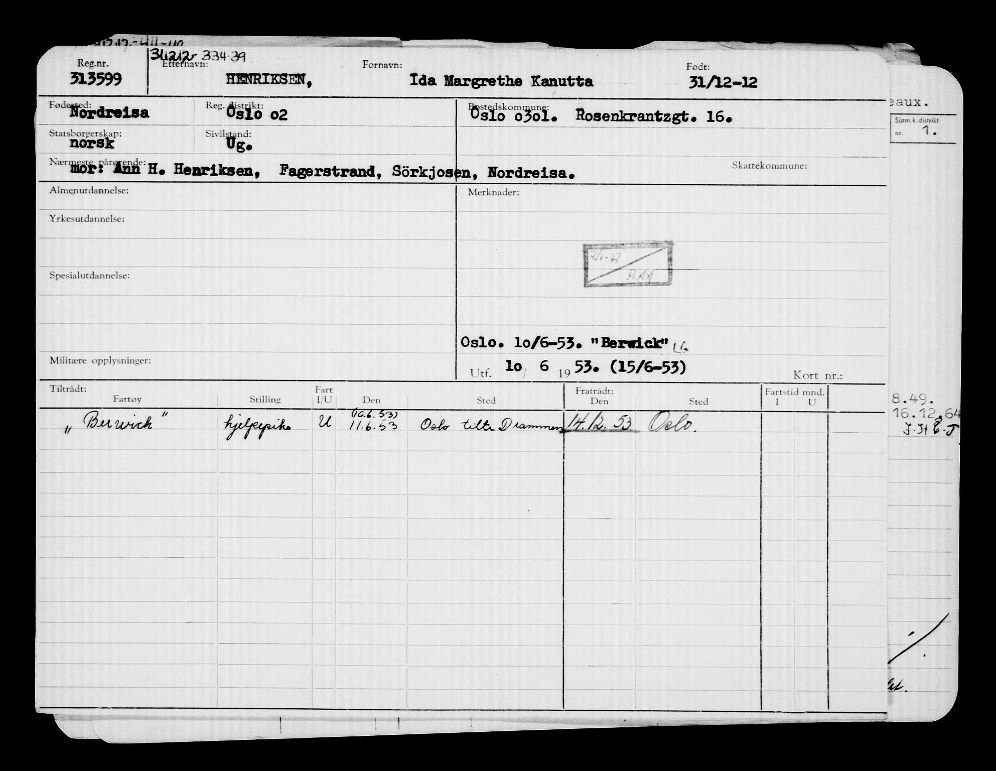 Direktoratet for sjømenn, AV/RA-S-3545/G/Gb/L0109: Hovedkort, 1912-1913, p. 520