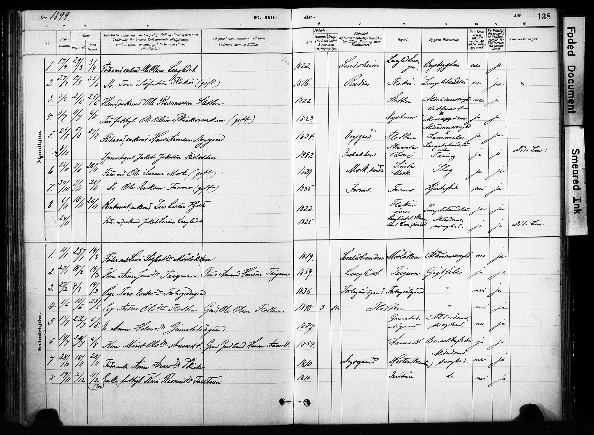 Skjåk prestekontor, SAH/PREST-072/H/Ha/Haa/L0004: Parish register (official) no. 4, 1880-1904, p. 138