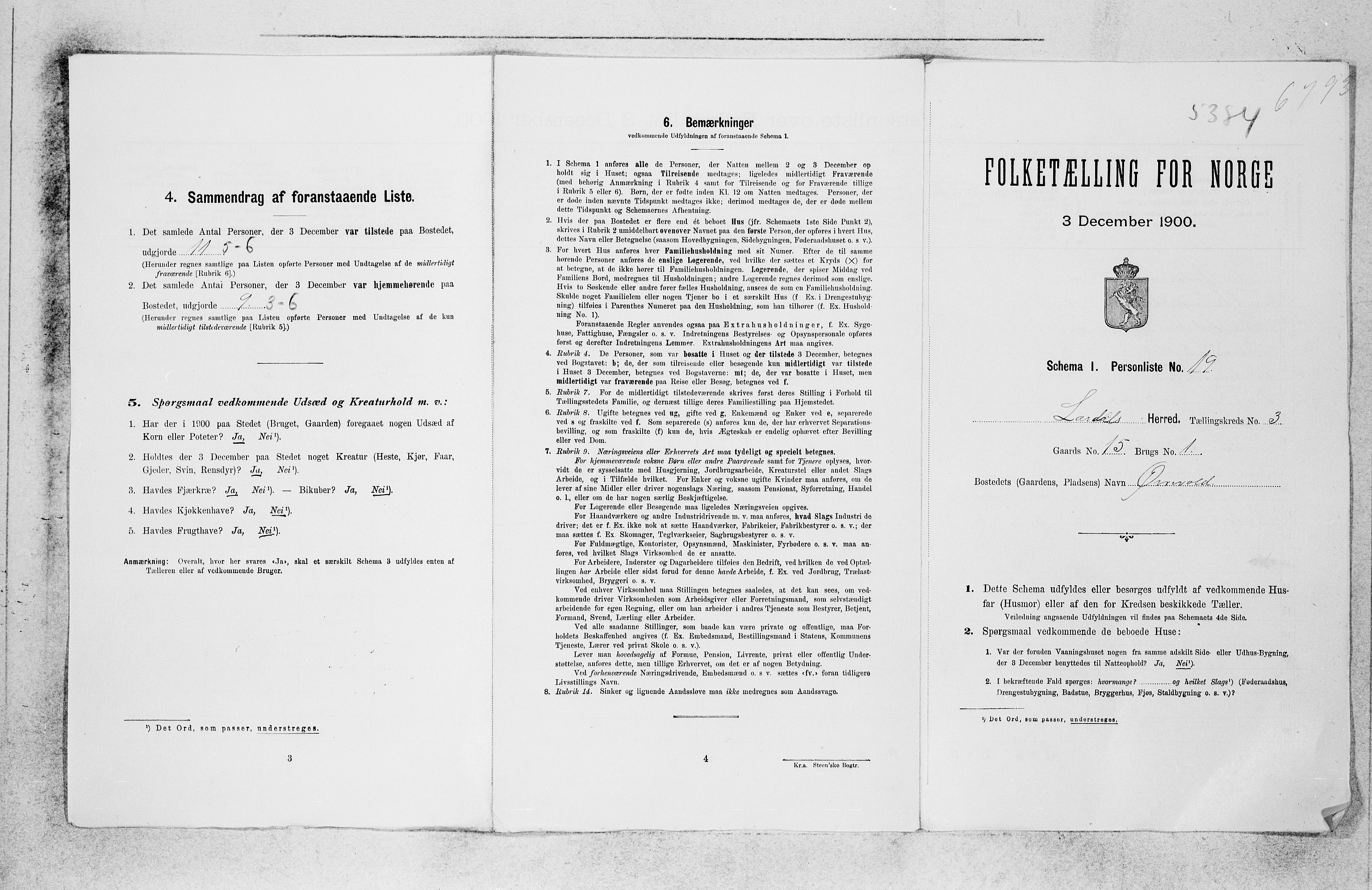 SAB, 1900 census for Lærdal, 1900, p. 32