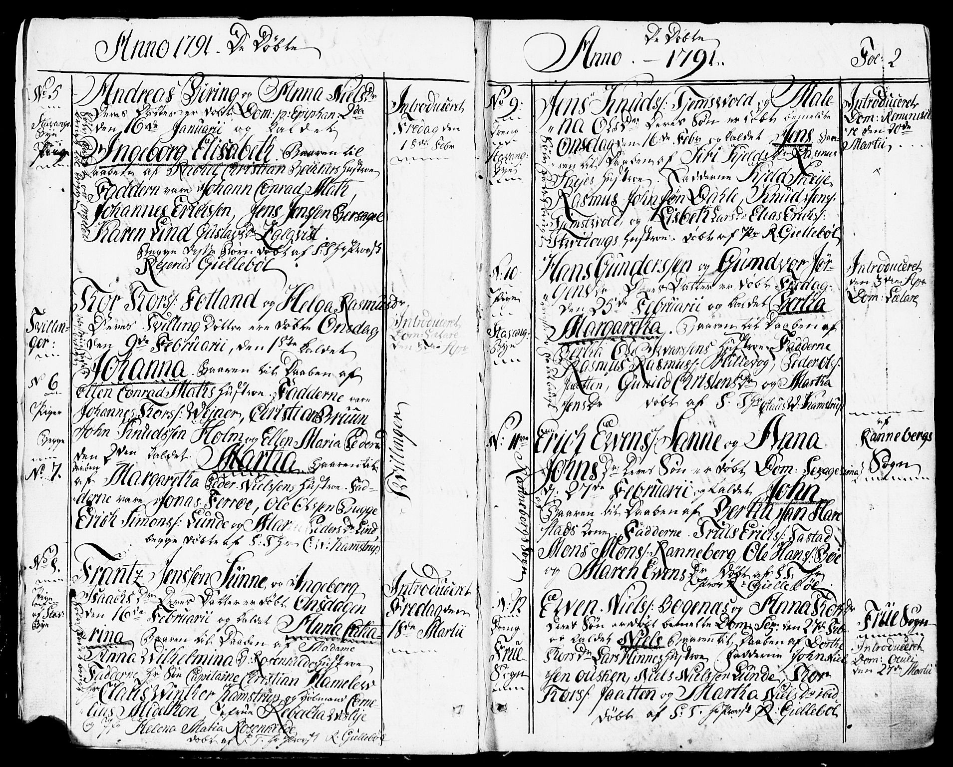 Domkirken sokneprestkontor, SAST/A-101812/001/30/30BB/L0007: Parish register (copy) no. B 7, 1791-1813, p. 2