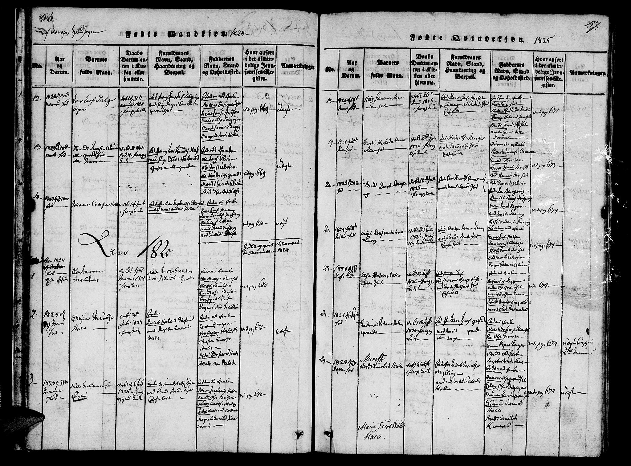 Ministerialprotokoller, klokkerbøker og fødselsregistre - Møre og Romsdal, AV/SAT-A-1454/592/L1023: Parish register (official) no. 592A02, 1820-1830, p. 56-57