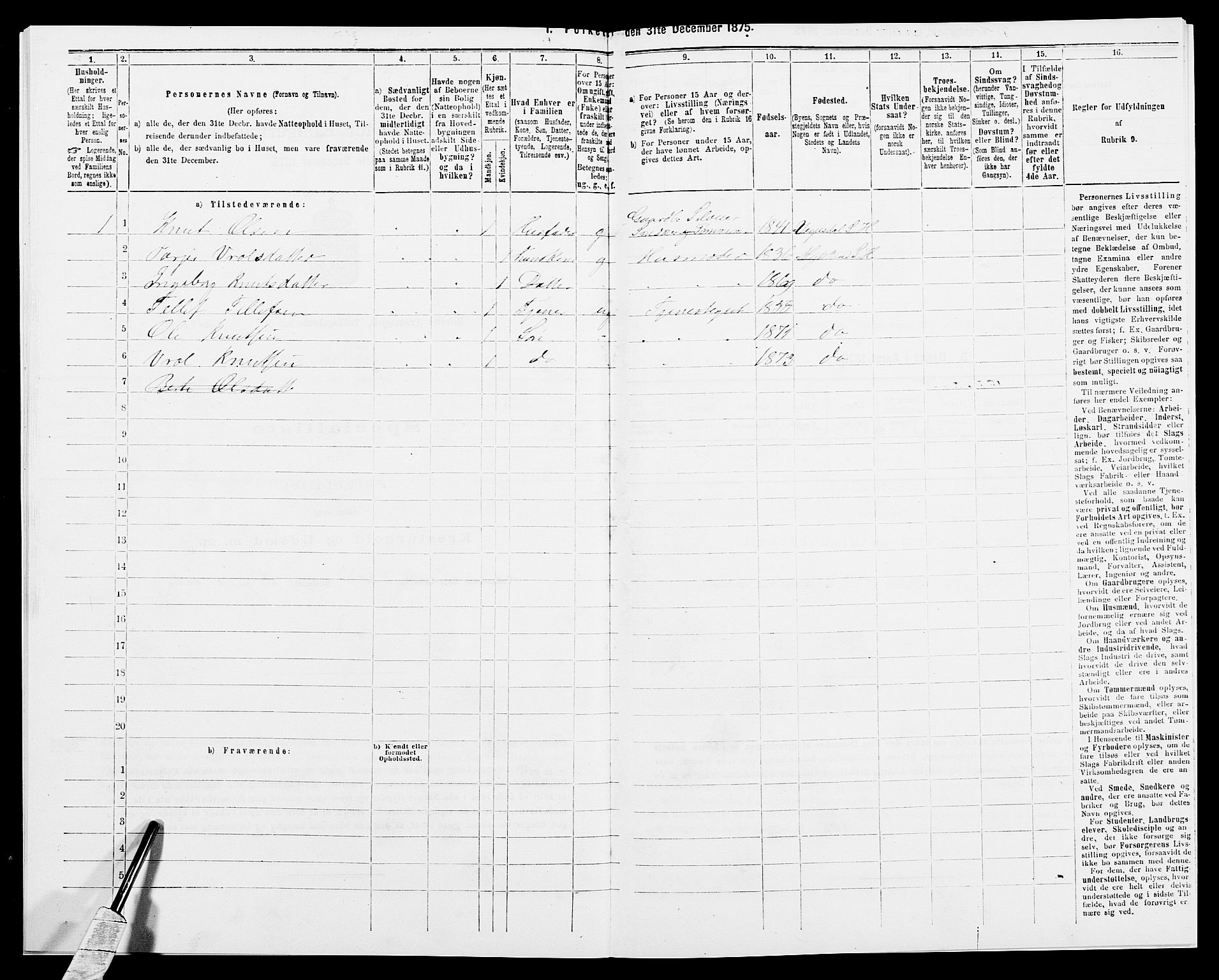 SAK, 1875 census for 0933P Herefoss, 1875, p. 578