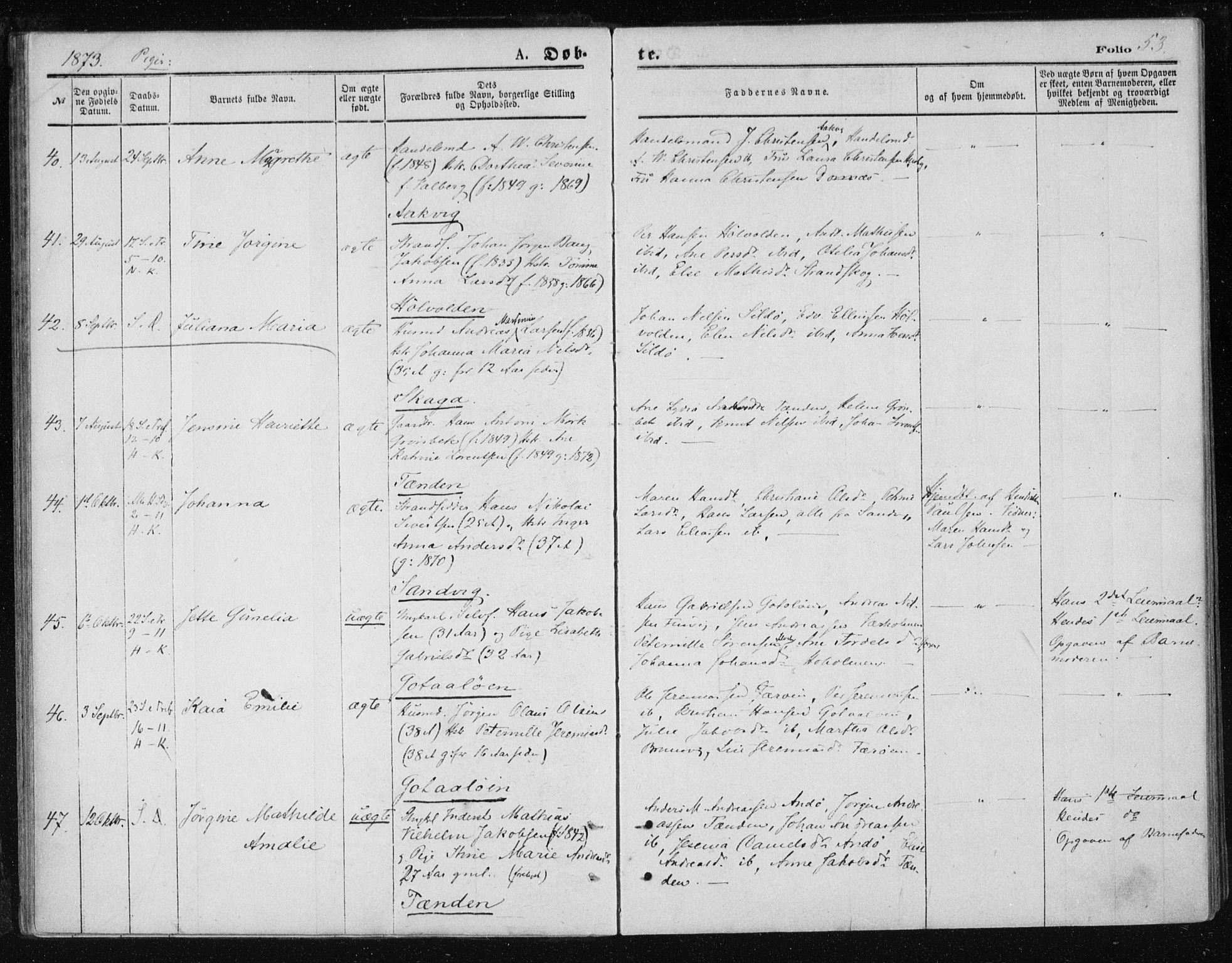 Ministerialprotokoller, klokkerbøker og fødselsregistre - Nordland, SAT/A-1459/834/L0506: Parish register (official) no. 834A04, 1872-1878, p. 53