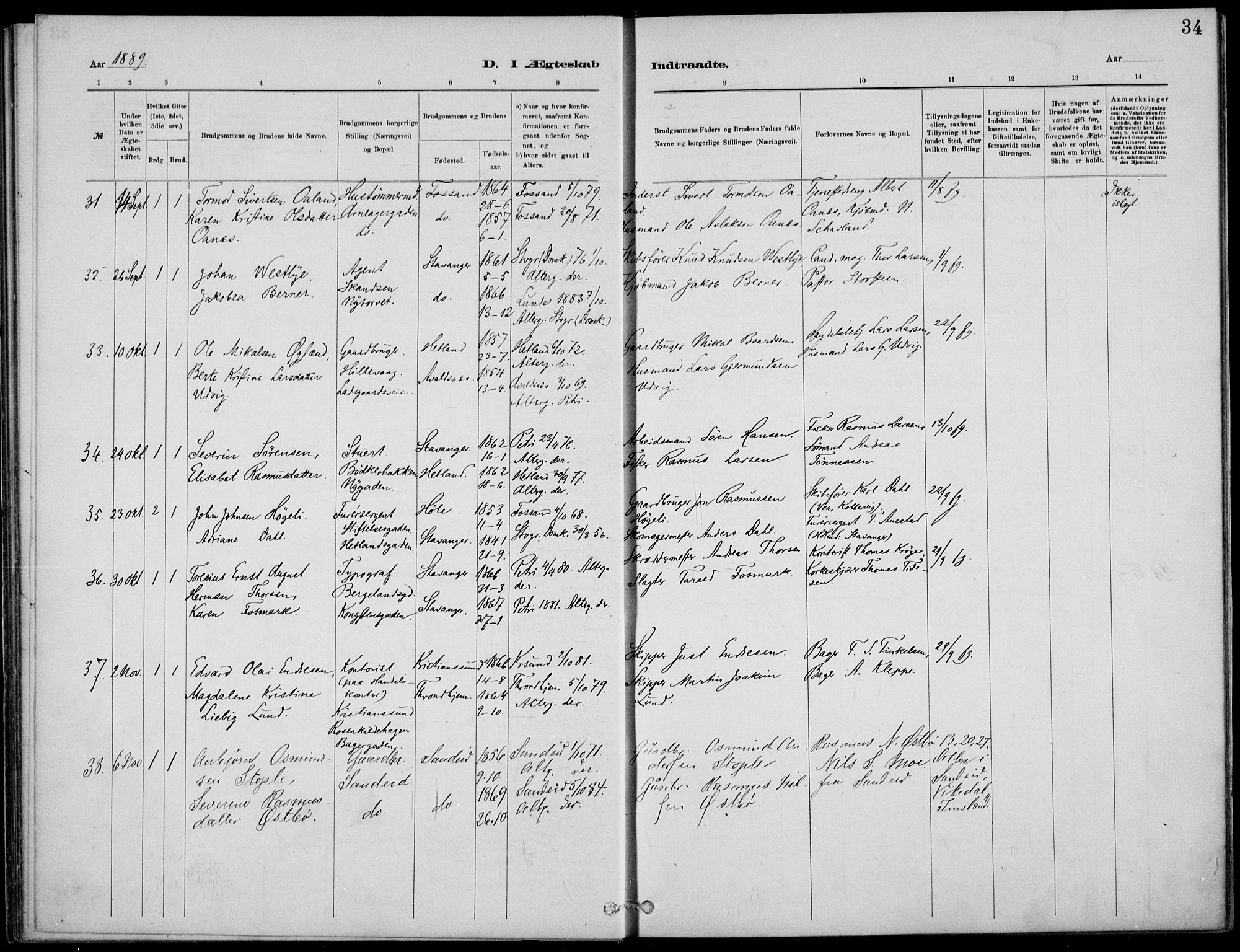 St. Petri sokneprestkontor, AV/SAST-A-101813/001/30/30BB/L0005: Parish register (copy) no. B 5, 1878-1895, p. 34