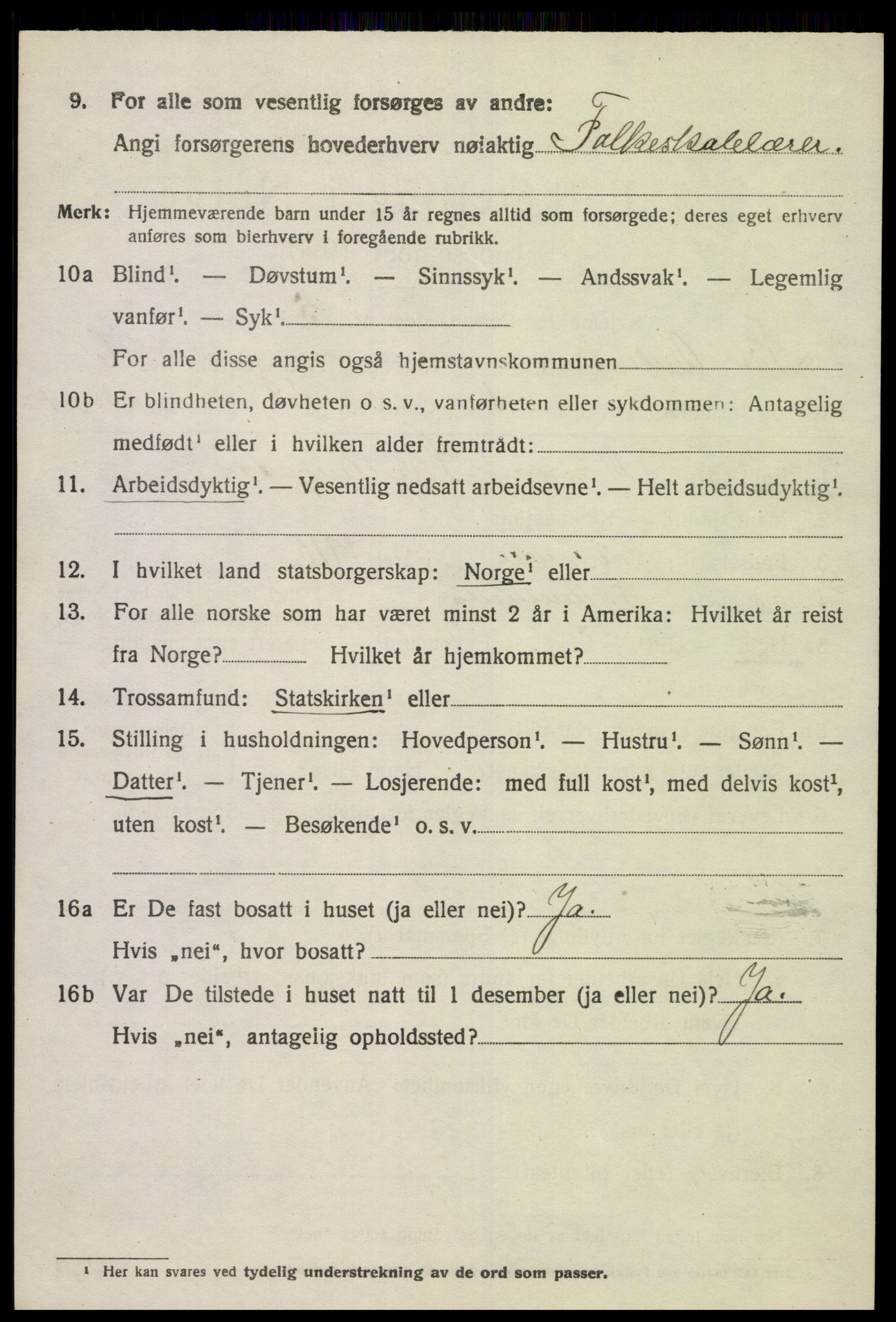 SAK, 1920 census for Sør-Audnedal, 1920, p. 2700