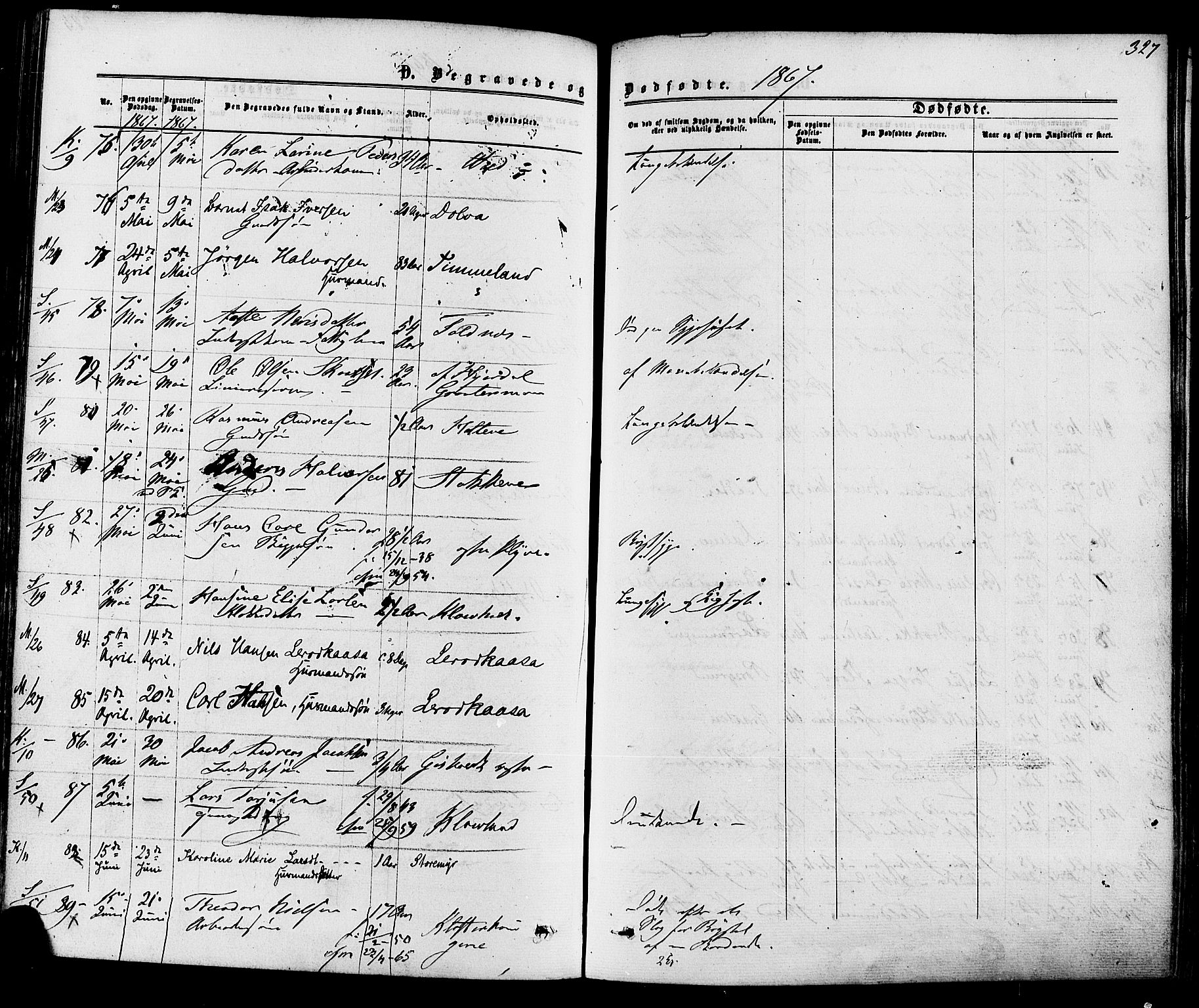 Solum kirkebøker, AV/SAKO-A-306/F/Fa/L0008: Parish register (official) no. I 8, 1865-1876, p. 327