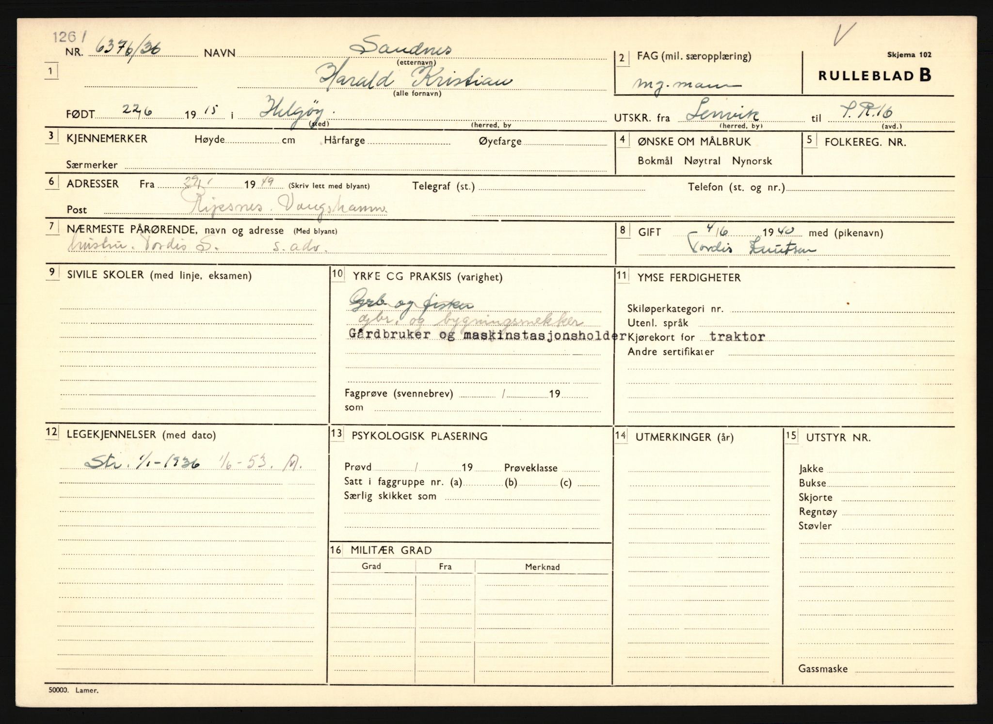 Forsvaret, Troms infanteriregiment nr. 16, AV/RA-RAFA-3146/P/Pa/L0020: Rulleblad for regimentets menige mannskaper, årsklasse 1936, 1936, p. 1177