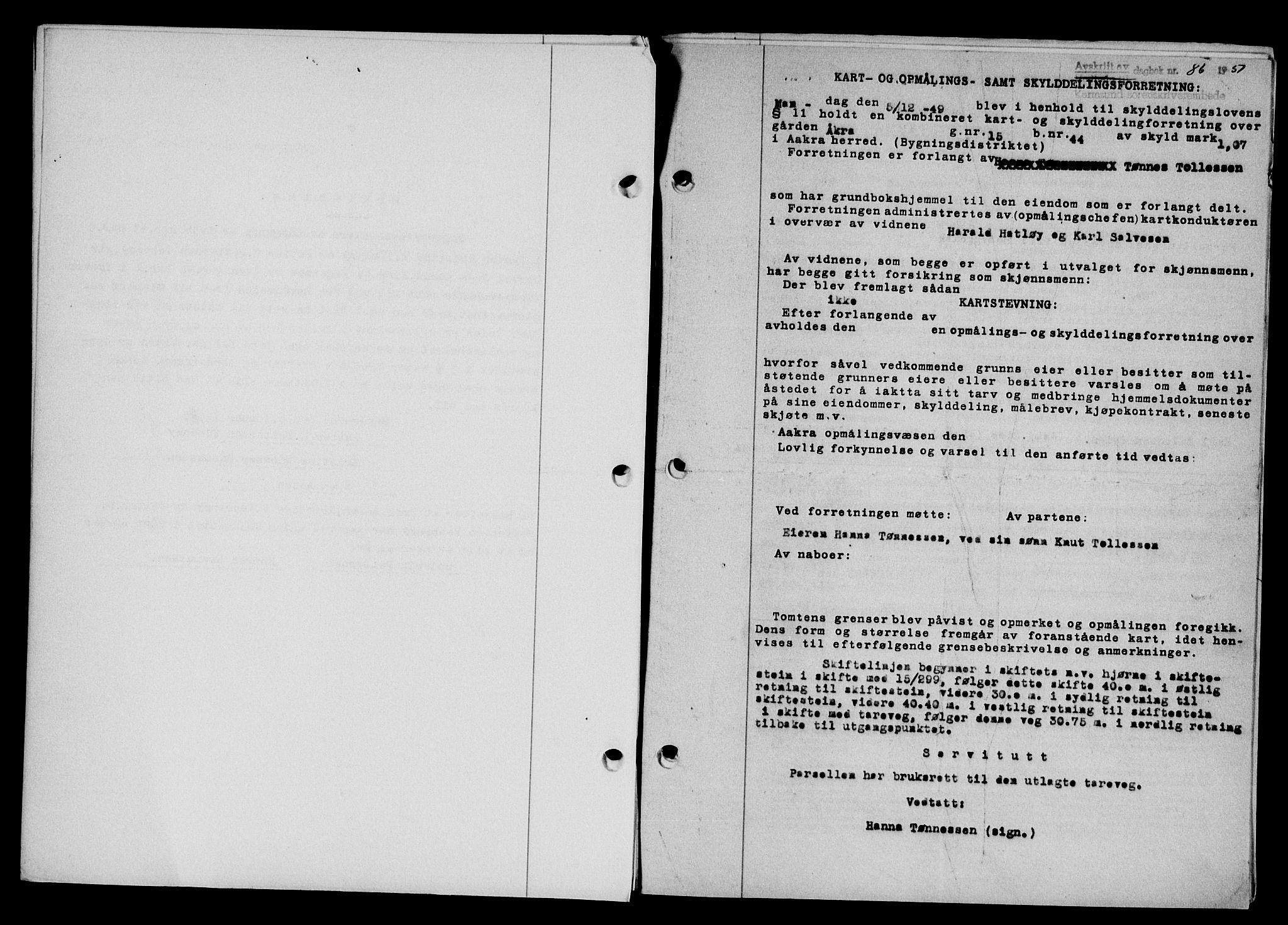 Karmsund sorenskriveri, SAST/A-100311/01/II/IIB/L0101: Mortgage book no. 81A, 1950-1951, Diary no: : 86/1951