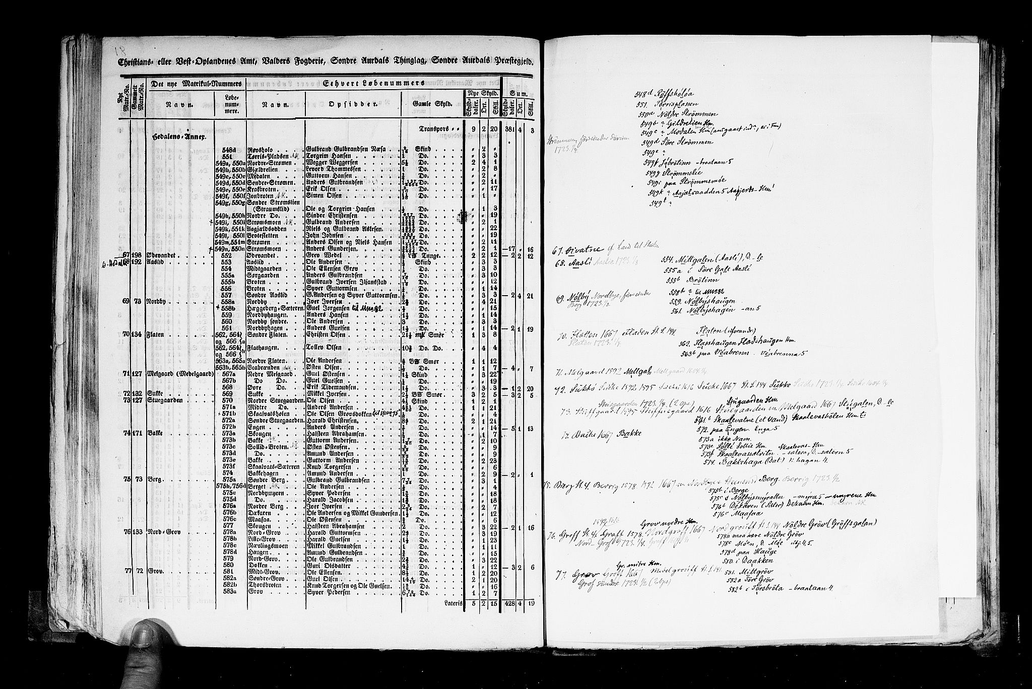 Rygh, RA/PA-0034/F/Fb/L0004: Matrikkelen for 1838 - Christians amt (Oppland fylke), 1838, p. 81b