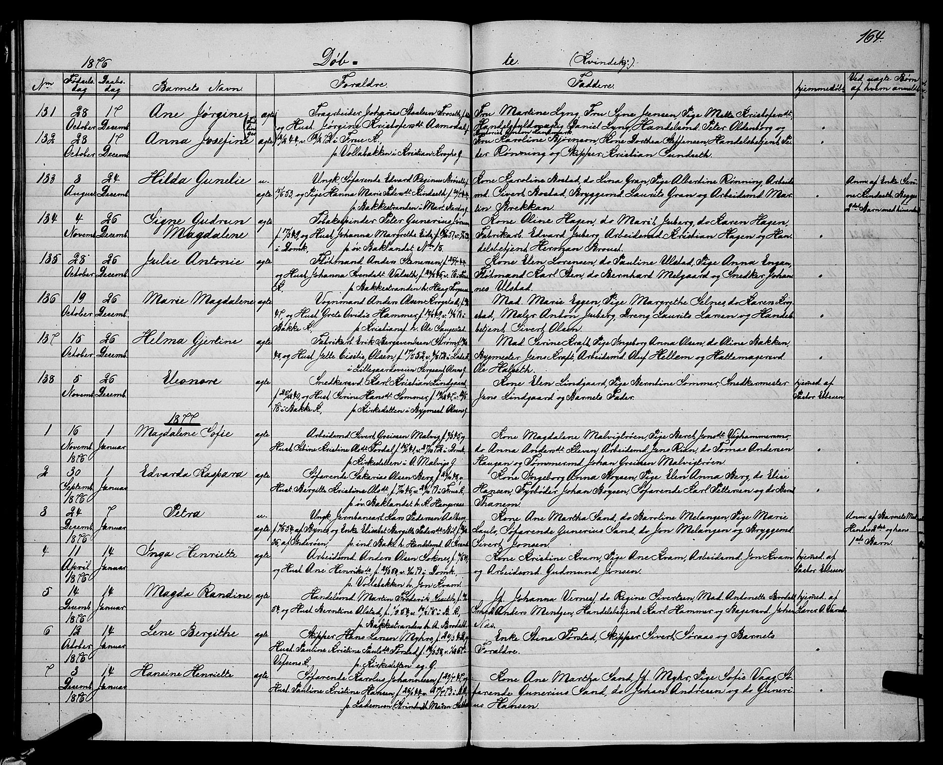 Ministerialprotokoller, klokkerbøker og fødselsregistre - Sør-Trøndelag, SAT/A-1456/604/L0220: Parish register (copy) no. 604C03, 1870-1885, p. 164