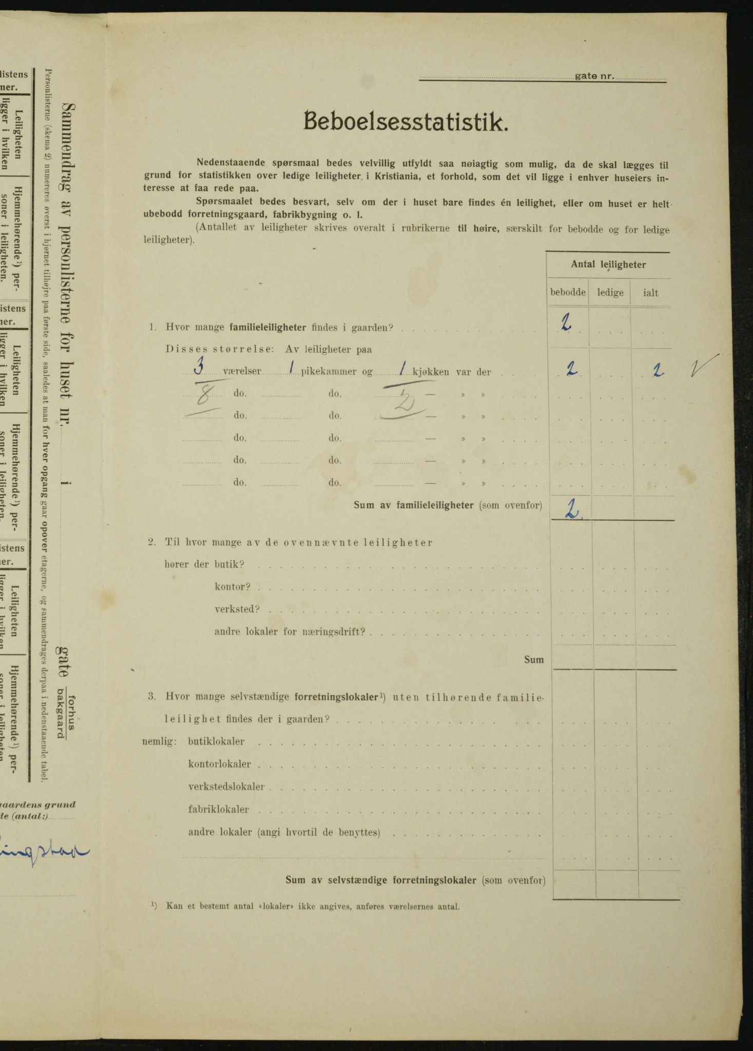 OBA, Municipal Census 1910 for Kristiania, 1910, p. 68686