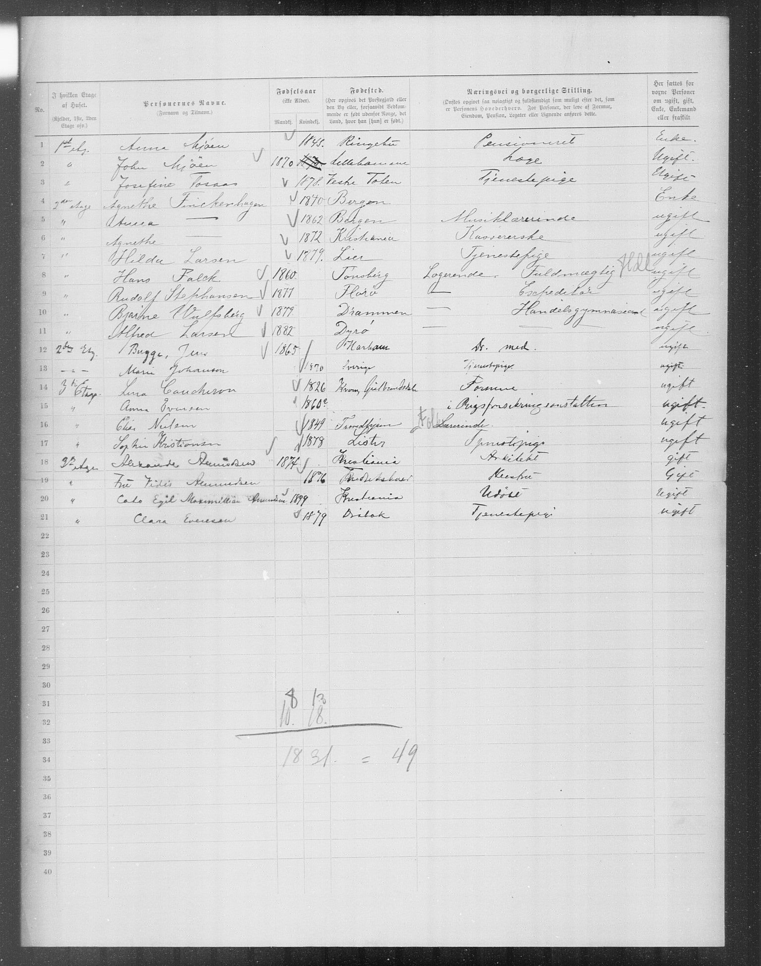 OBA, Municipal Census 1899 for Kristiania, 1899, p. 11682