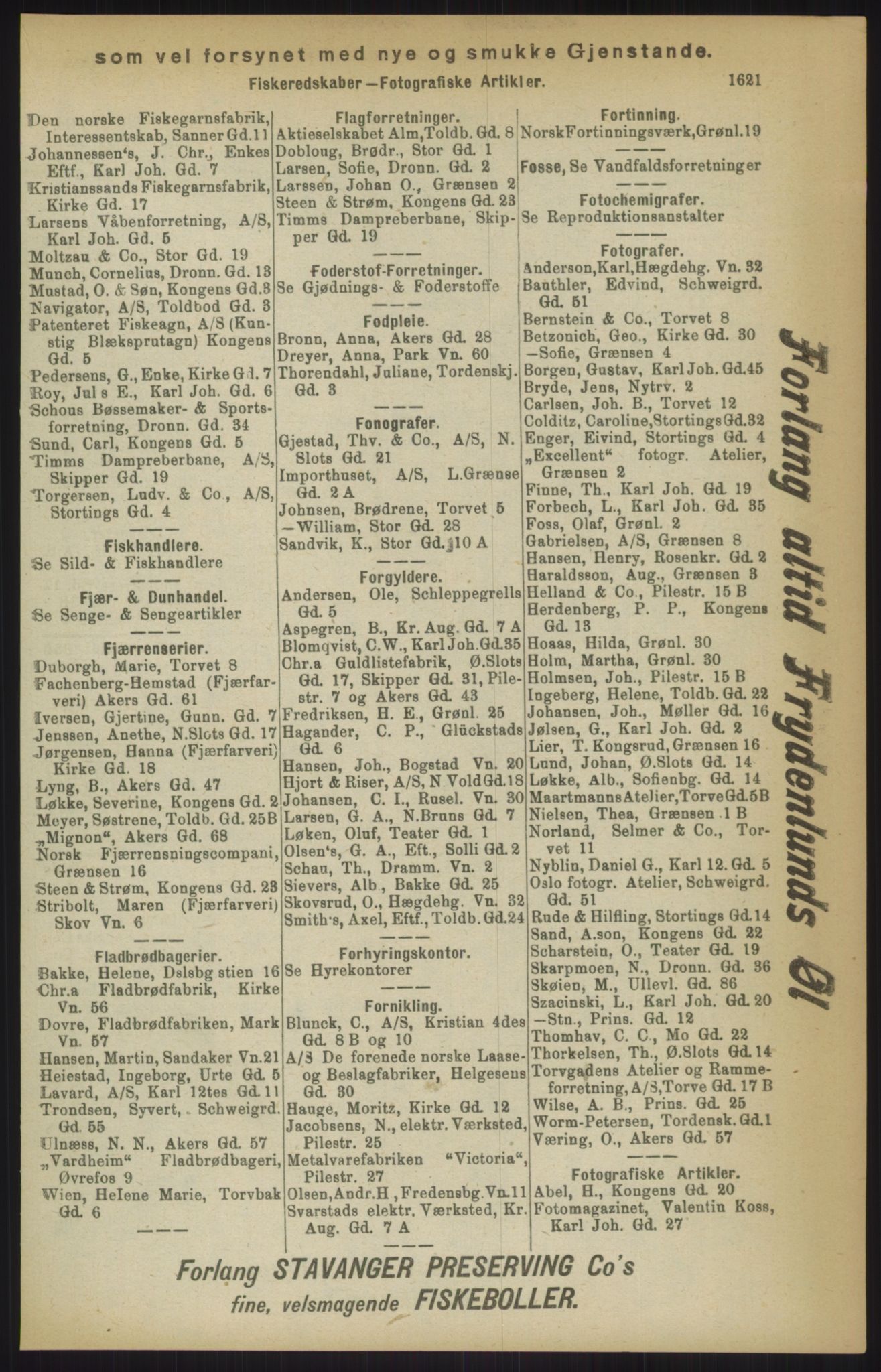 Kristiania/Oslo adressebok, PUBL/-, 1911, p. 1621