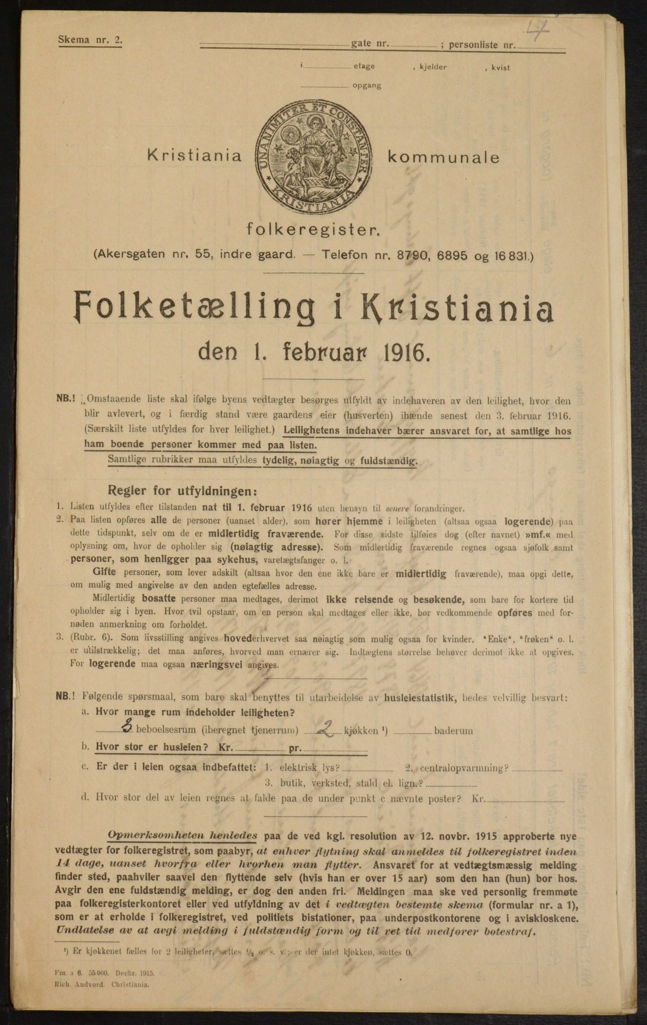 OBA, Municipal Census 1916 for Kristiania, 1916, p. 22374