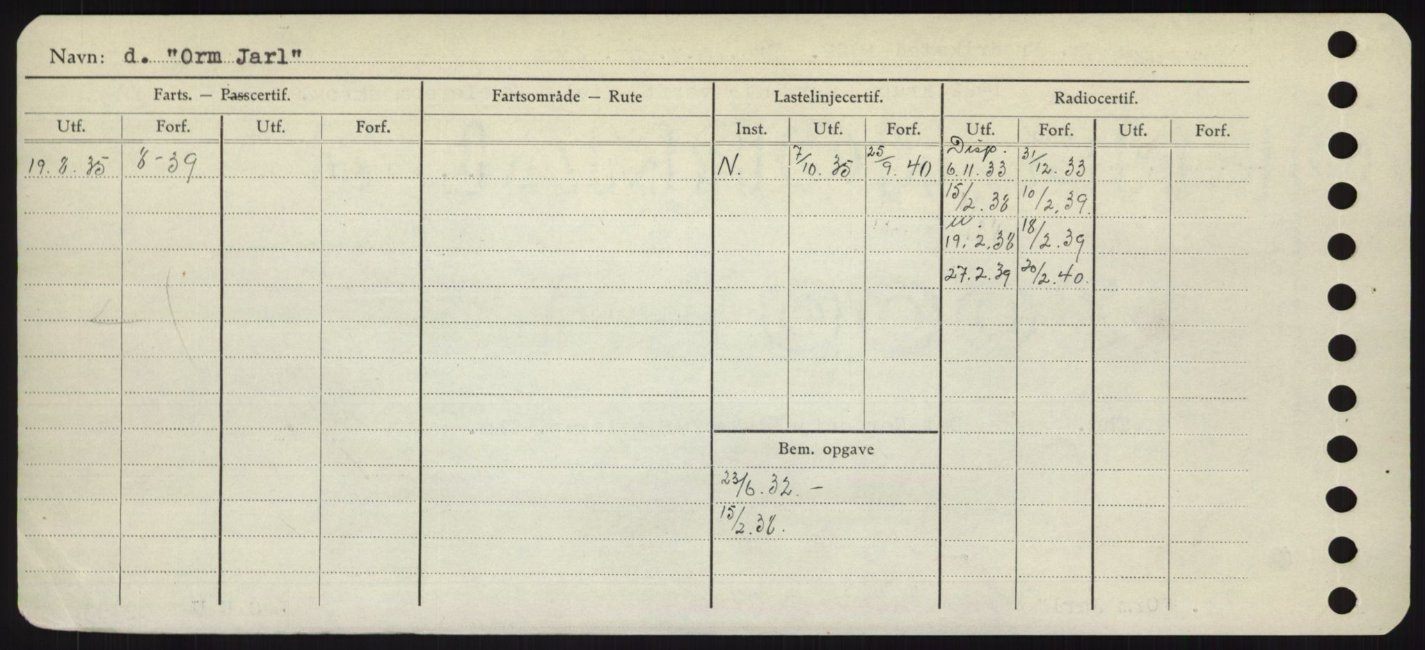 Sjøfartsdirektoratet med forløpere, Skipsmålingen, RA/S-1627/H/Hd/L0028: Fartøy, O, p. 358