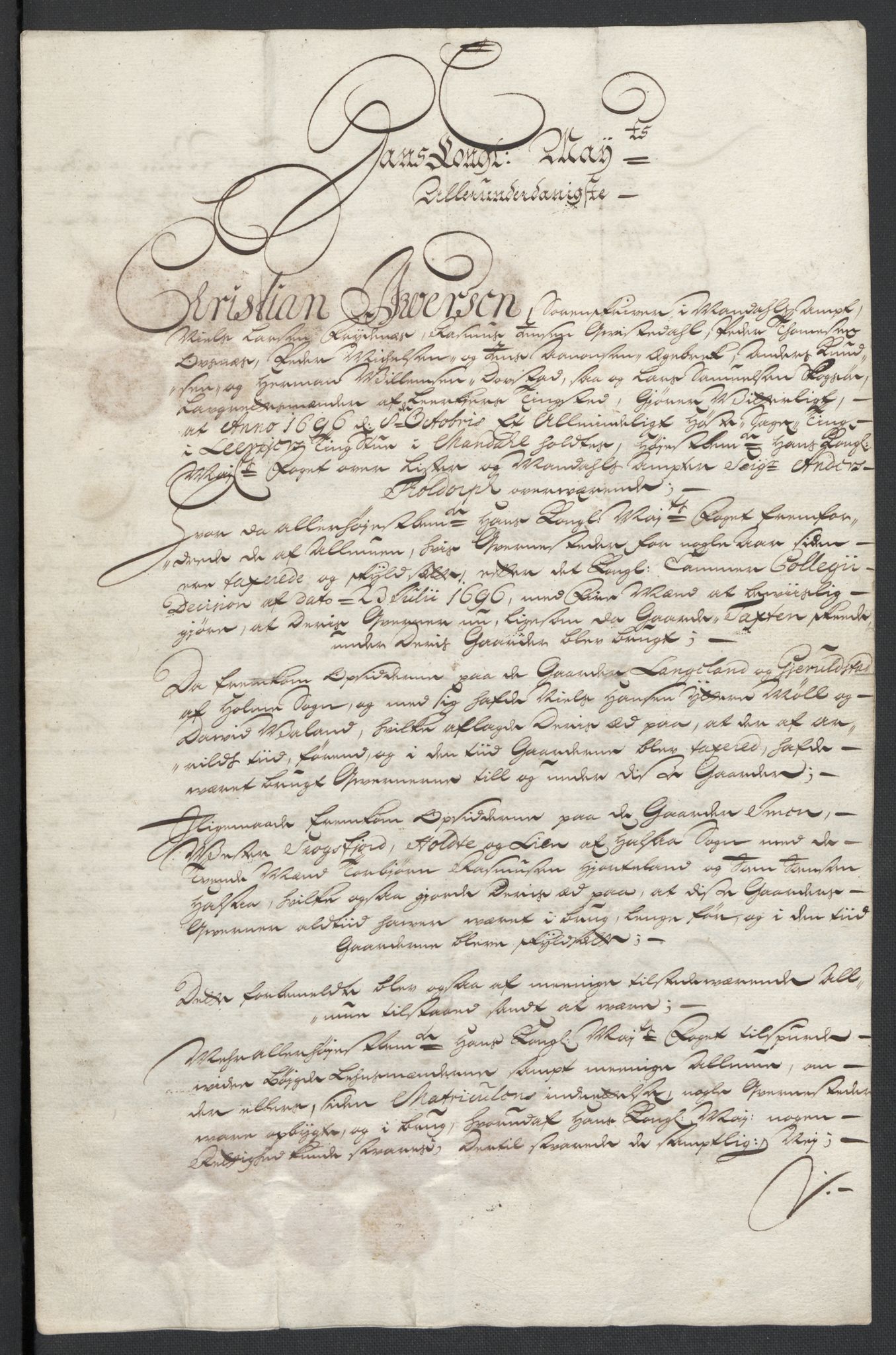Rentekammeret inntil 1814, Reviderte regnskaper, Fogderegnskap, AV/RA-EA-4092/R43/L2546: Fogderegnskap Lista og Mandal, 1696-1697, p. 27