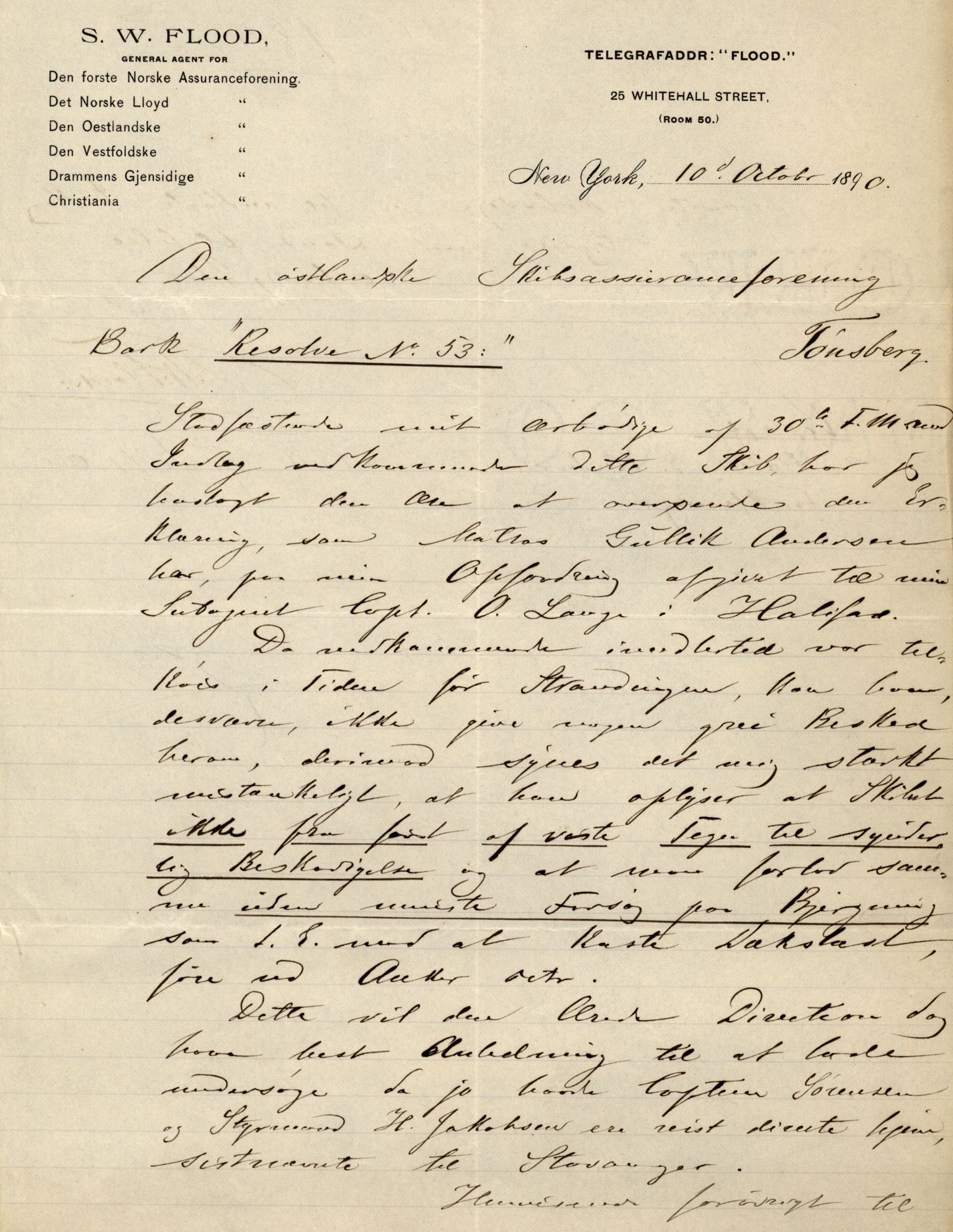 Pa 63 - Østlandske skibsassuranceforening, VEMU/A-1079/G/Ga/L0026/0009: Havaridokumenter / Rex, Resolve, Regulator, Familien, Falcon, Johanne, 1890, p. 18