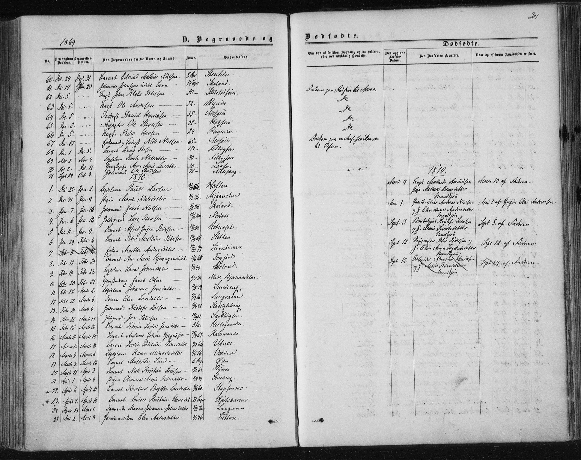 Ministerialprotokoller, klokkerbøker og fødselsregistre - Nordland, SAT/A-1459/820/L0294: Parish register (official) no. 820A15, 1866-1879, p. 301