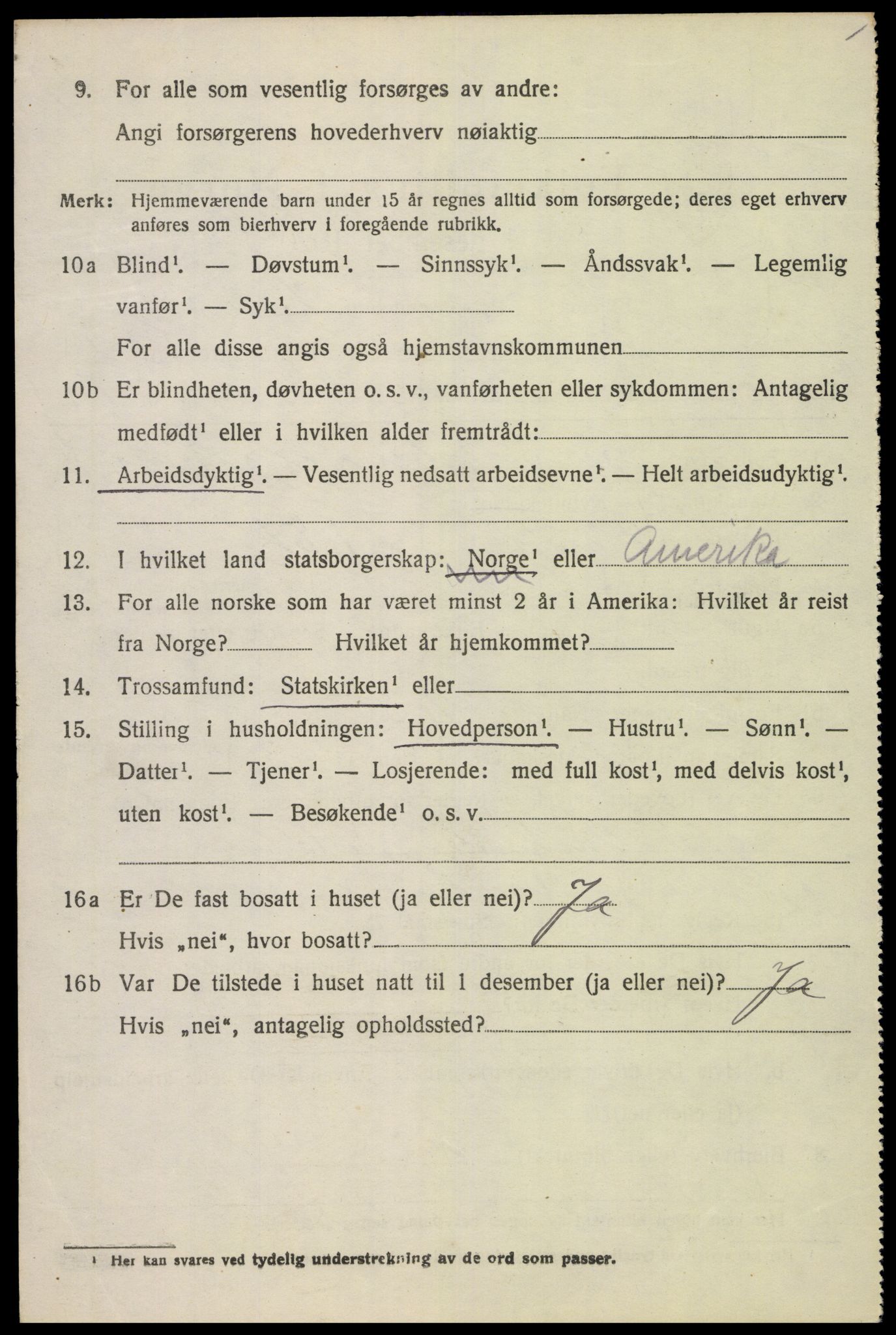 SAK, 1920 census for Lista, 1920, p. 3666