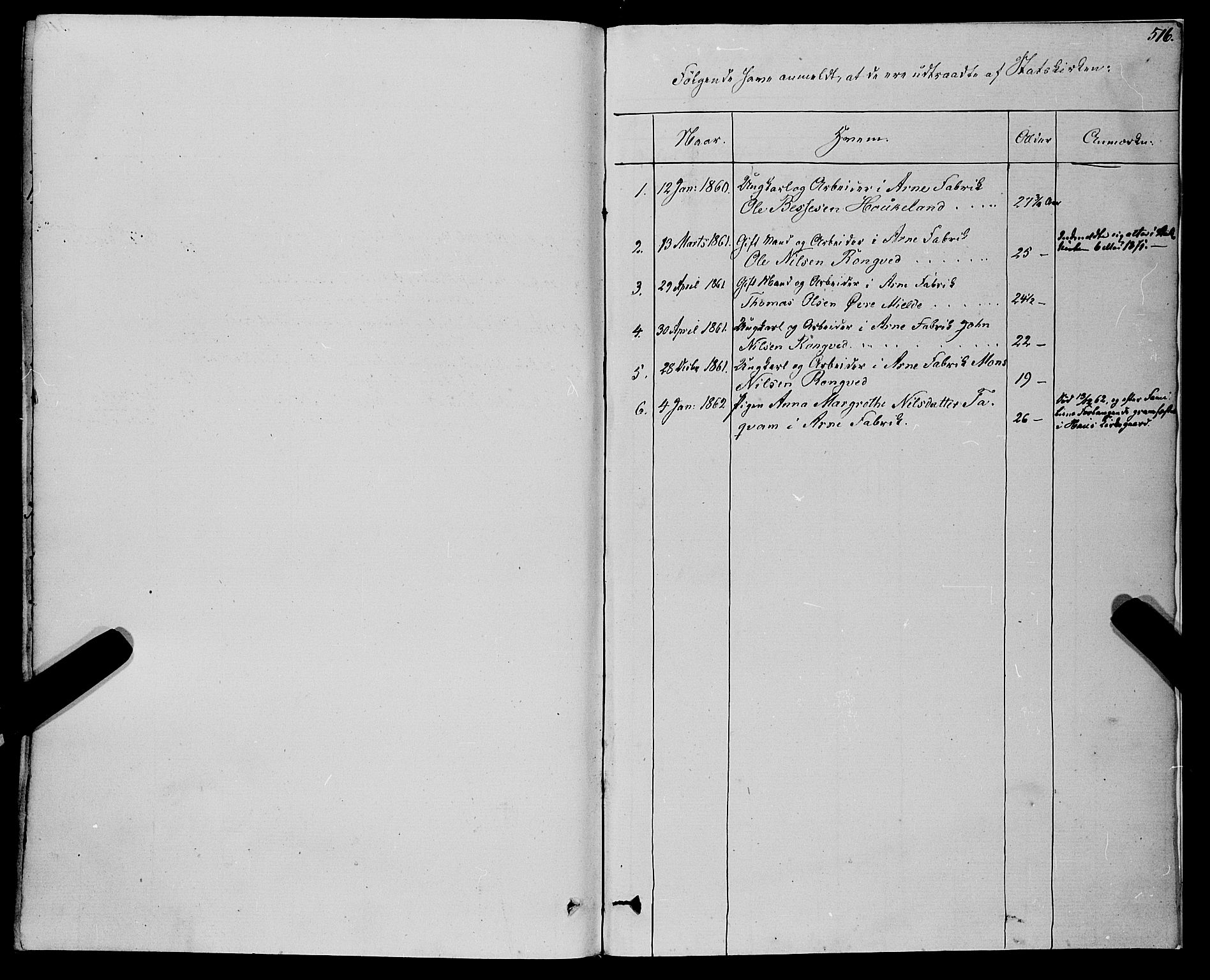 Haus sokneprestembete, SAB/A-75601/H/Haa: Parish register (official) no. A 17, 1858-1870, p. 516