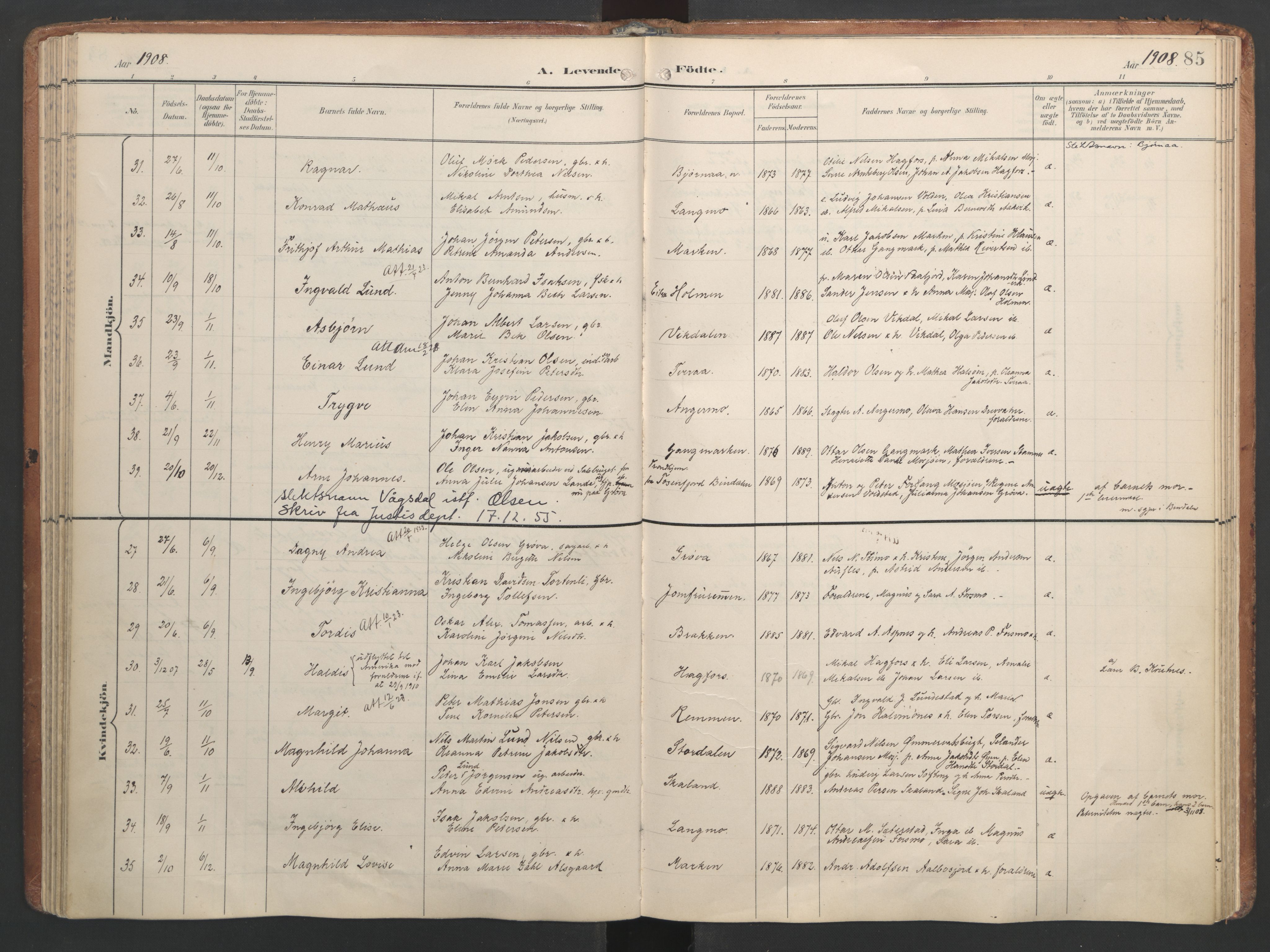 Ministerialprotokoller, klokkerbøker og fødselsregistre - Nordland, AV/SAT-A-1459/820/L0297: Parish register (official) no. 820A18, 1897-1917, p. 85