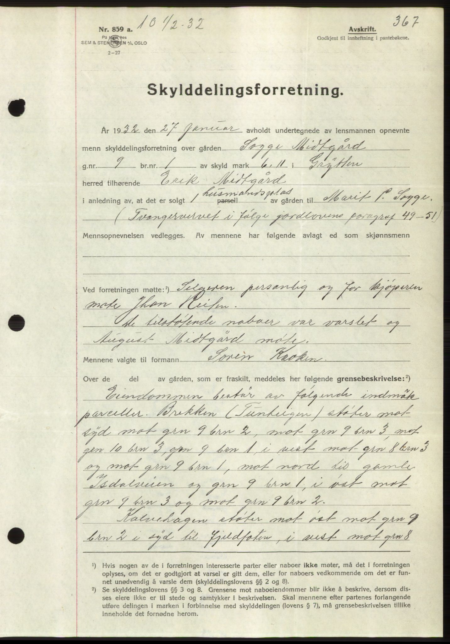 Romsdal sorenskriveri, AV/SAT-A-4149/1/2/2C/L0060: Mortgage book no. 54, 1931-1932, Deed date: 01.02.1932