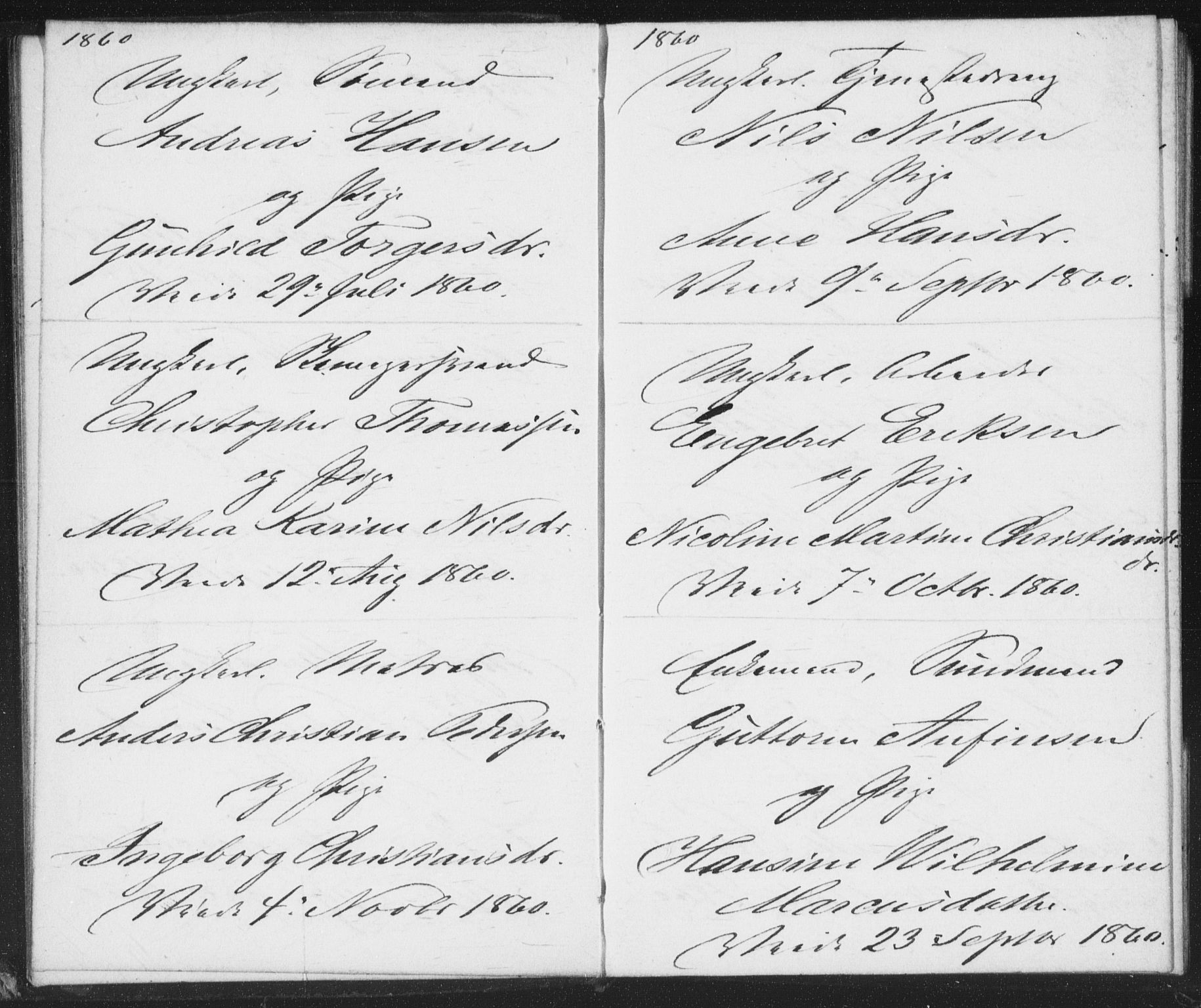 Bragernes kirkebøker, SAKO/A-6/H/Ha/L0004: Banns register no. 4, 1860-1866