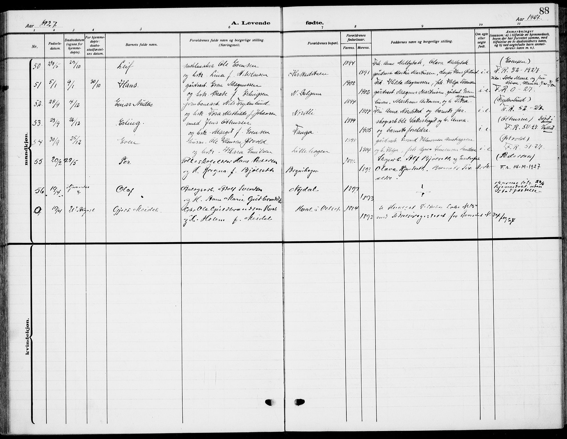 Romedal prestekontor, SAH/PREST-004/K/L0012: Parish register (official) no. 12, 1913-1935, p. 88