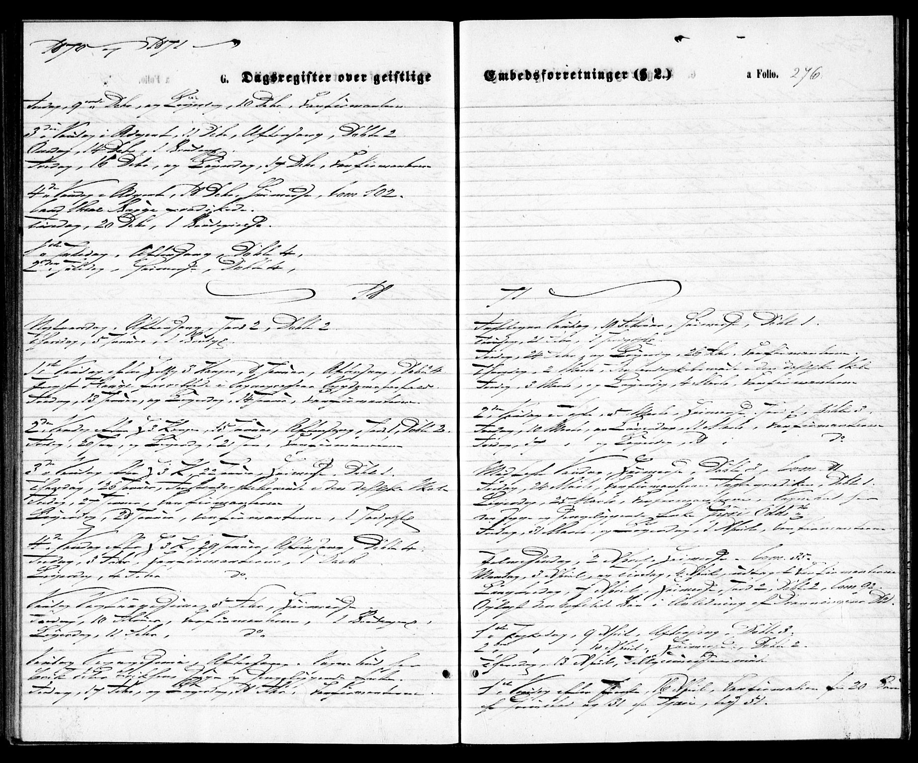 Grimstad sokneprestkontor, SAK/1111-0017/F/Fa/L0002: Parish register (official) no. A 1, 1869-1881, p. 276