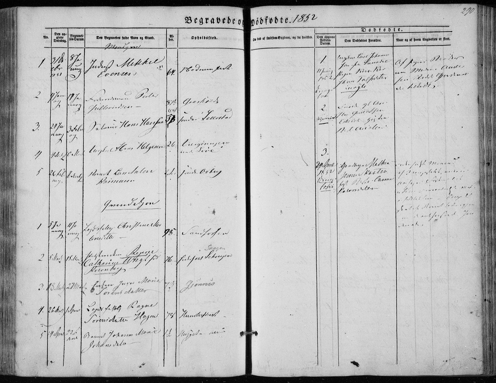 Hedrum kirkebøker, AV/SAKO-A-344/F/Fa/L0006: Parish register (official) no. I 6, 1849-1857, p. 290