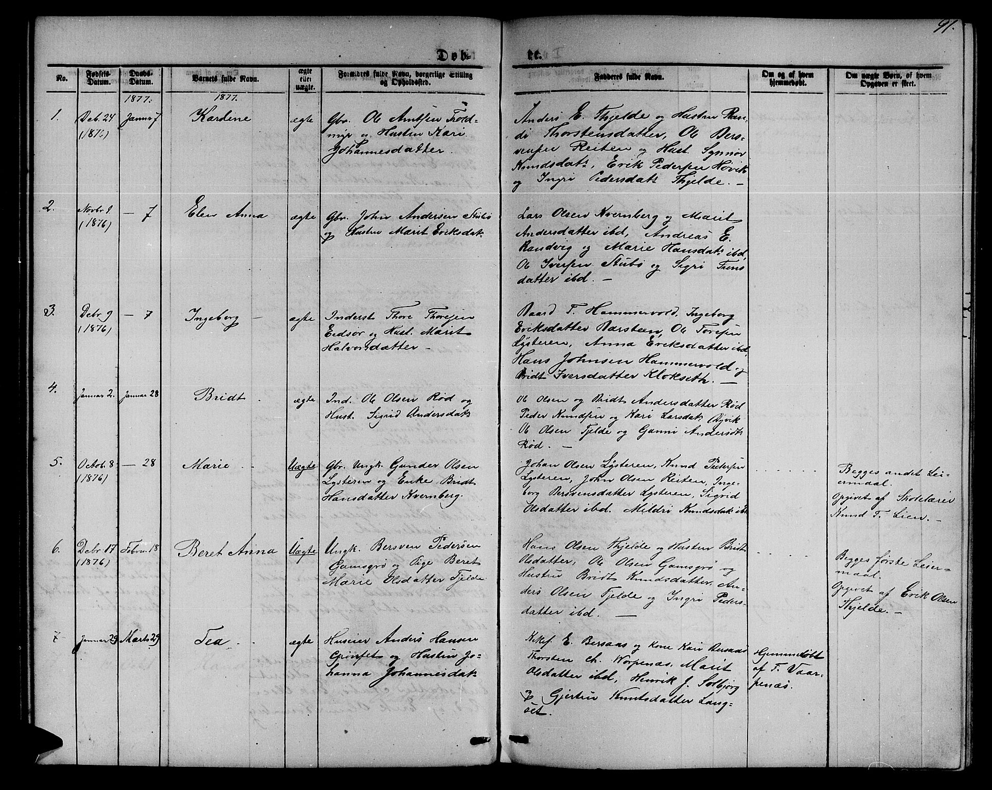 Ministerialprotokoller, klokkerbøker og fødselsregistre - Møre og Romsdal, SAT/A-1454/551/L0630: Parish register (copy) no. 551C02, 1867-1885, p. 91