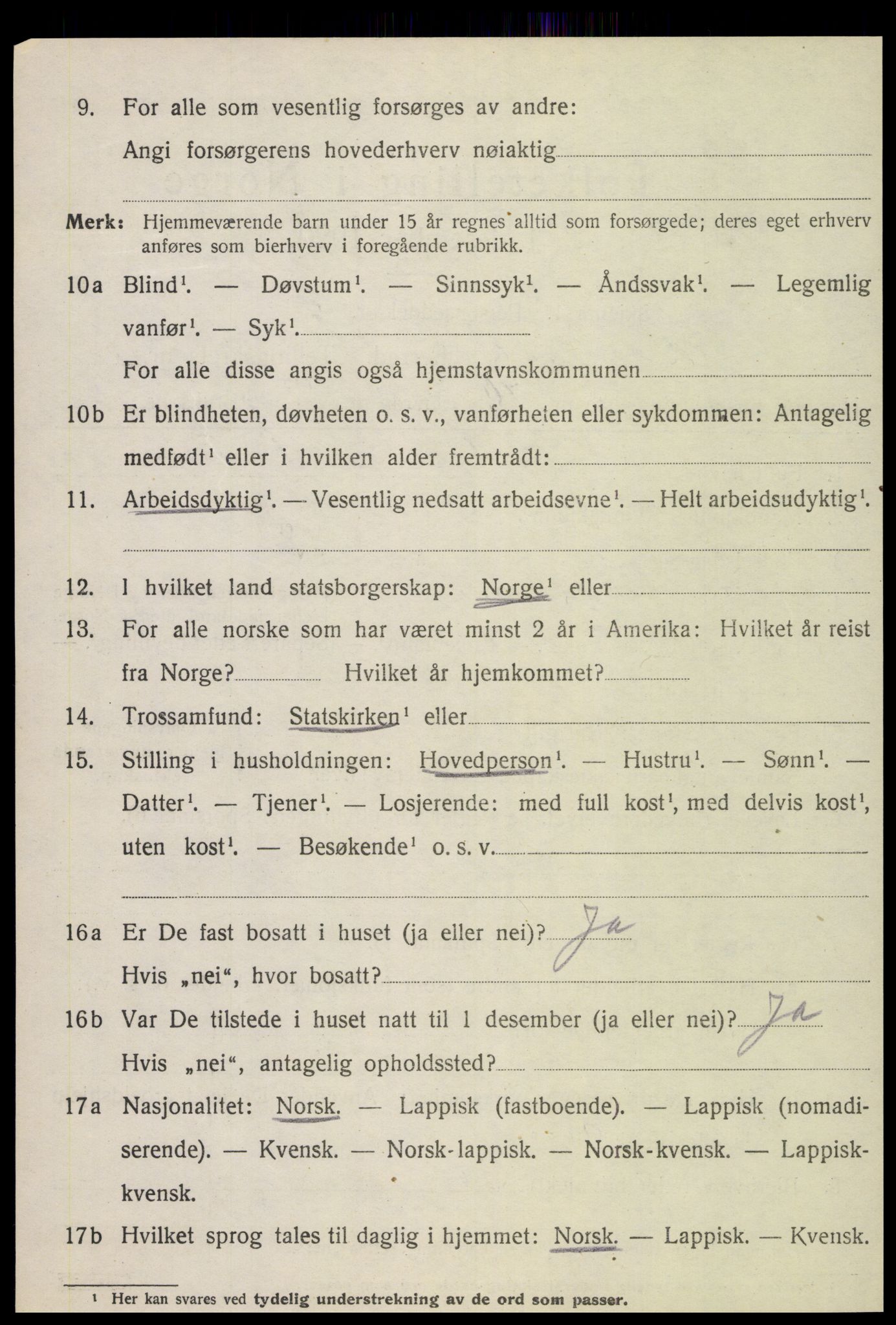 SAT, 1920 census for Vikna, 1920, p. 7304