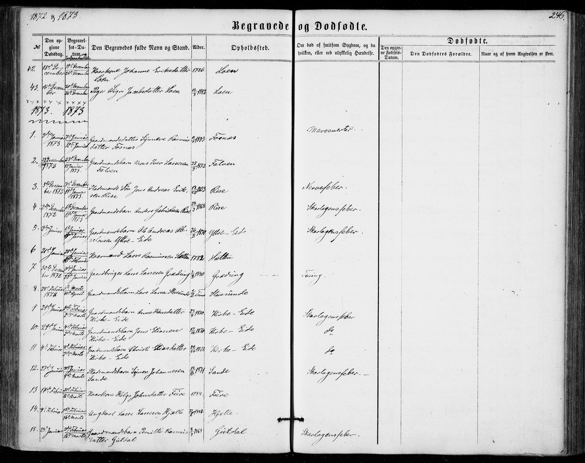 Stryn Sokneprestembete, AV/SAB-A-82501: Parish register (official) no. A 3, 1862-1877, p. 246