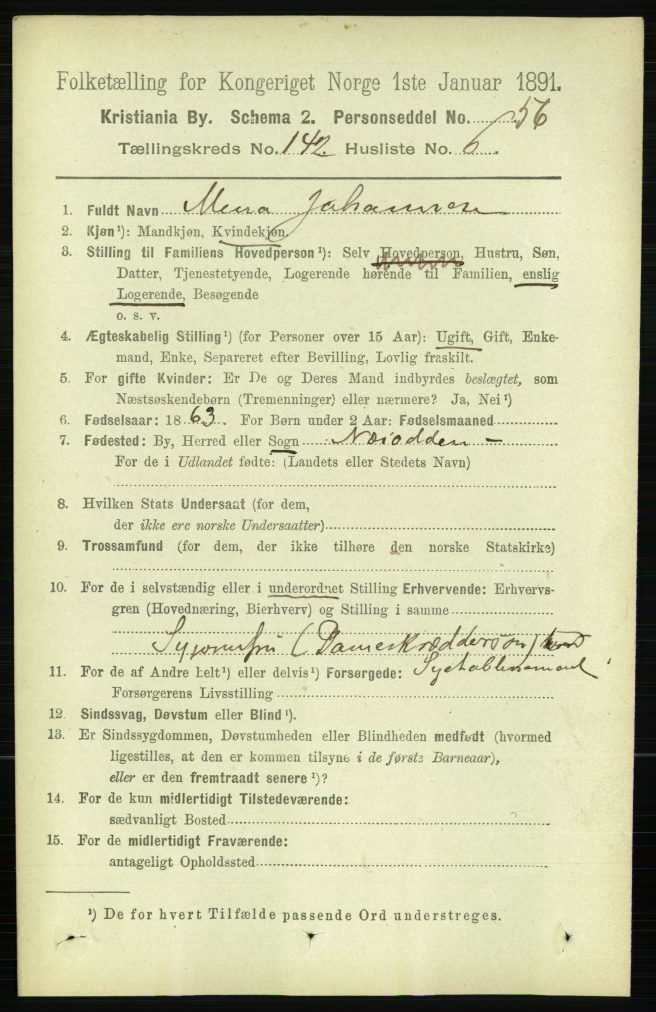 RA, 1891 census for 0301 Kristiania, 1891, p. 78577
