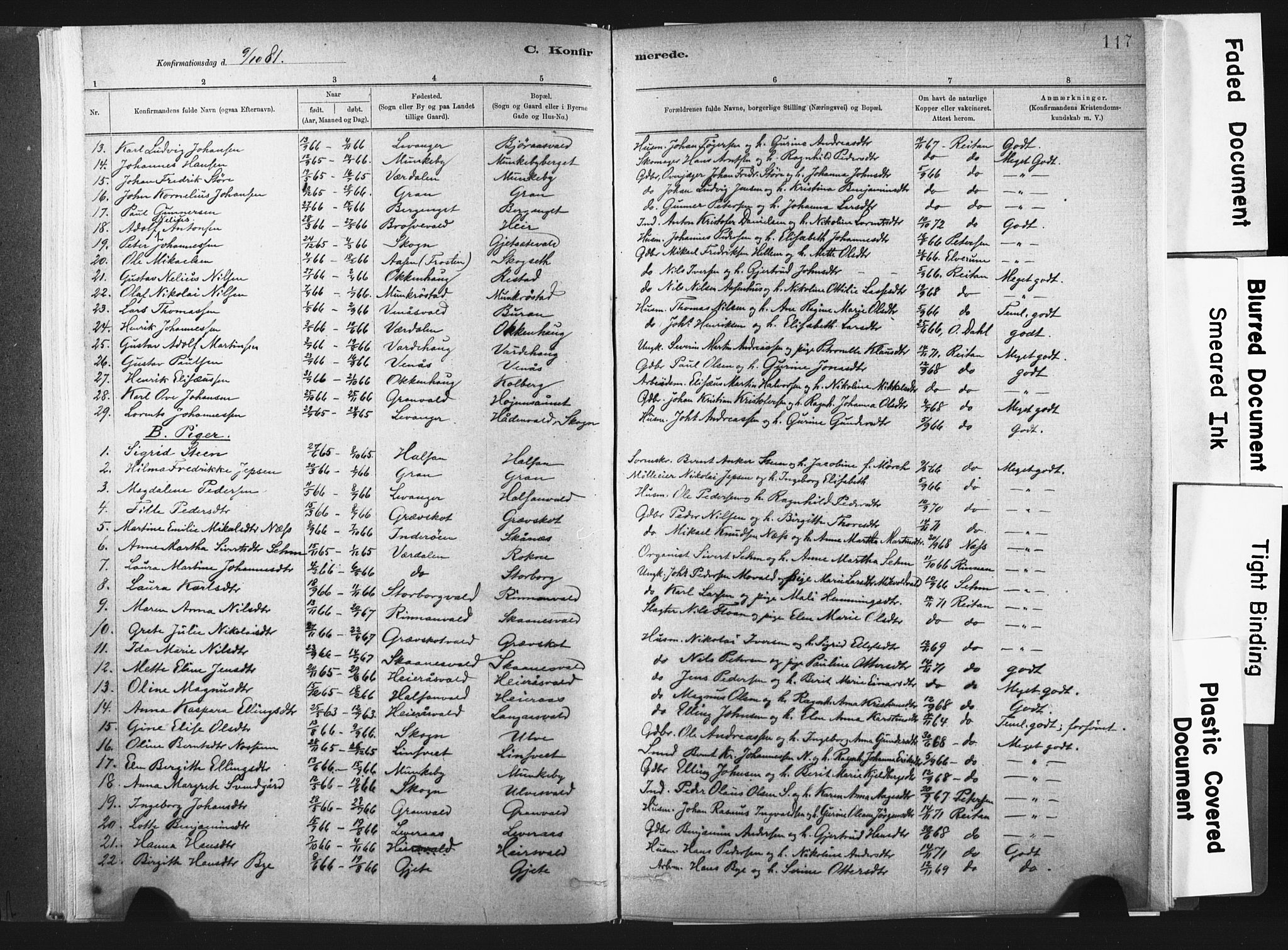 Ministerialprotokoller, klokkerbøker og fødselsregistre - Nord-Trøndelag, SAT/A-1458/721/L0207: Parish register (official) no. 721A02, 1880-1911, p. 117